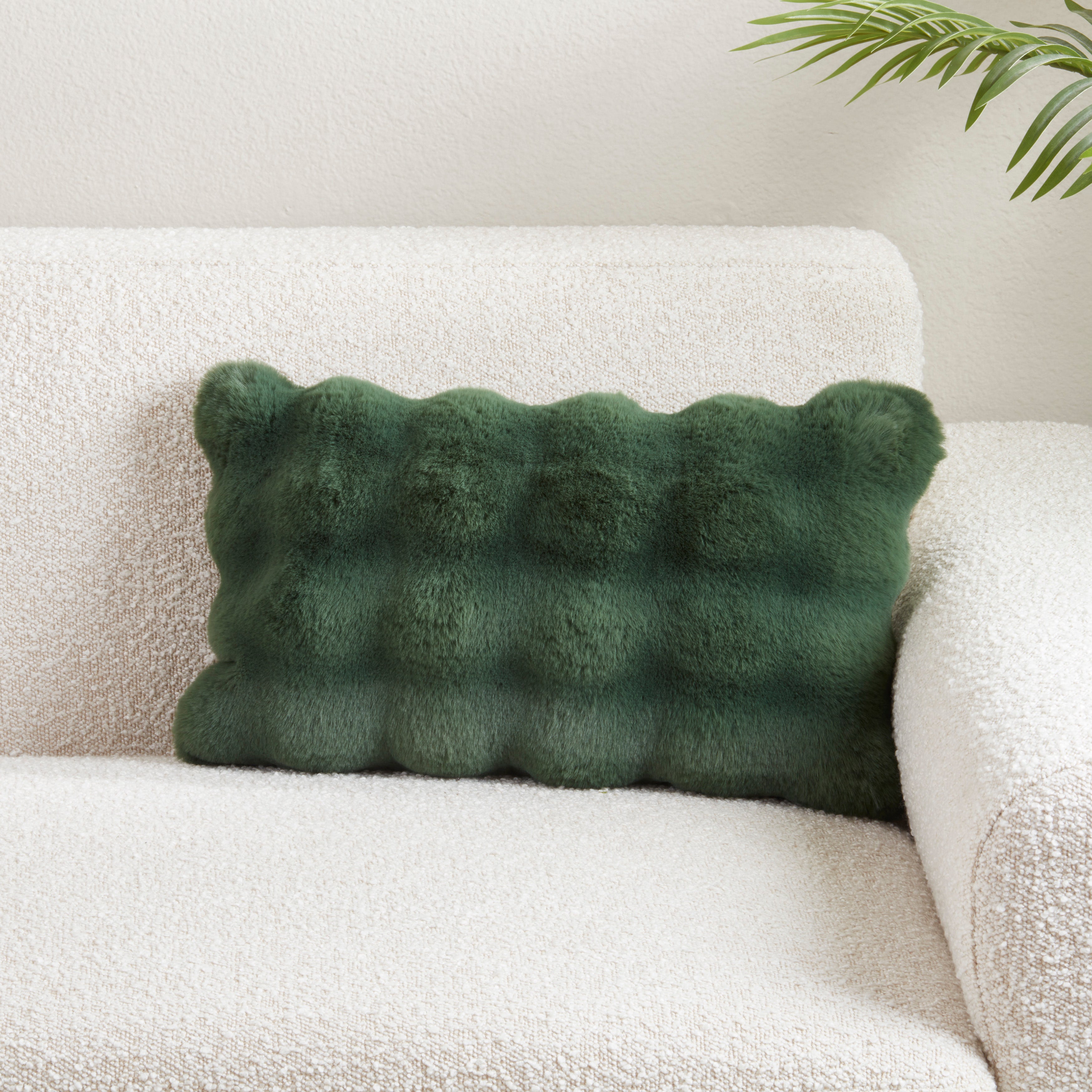 Plush Faux Fur Poly Filled Throw Pillow