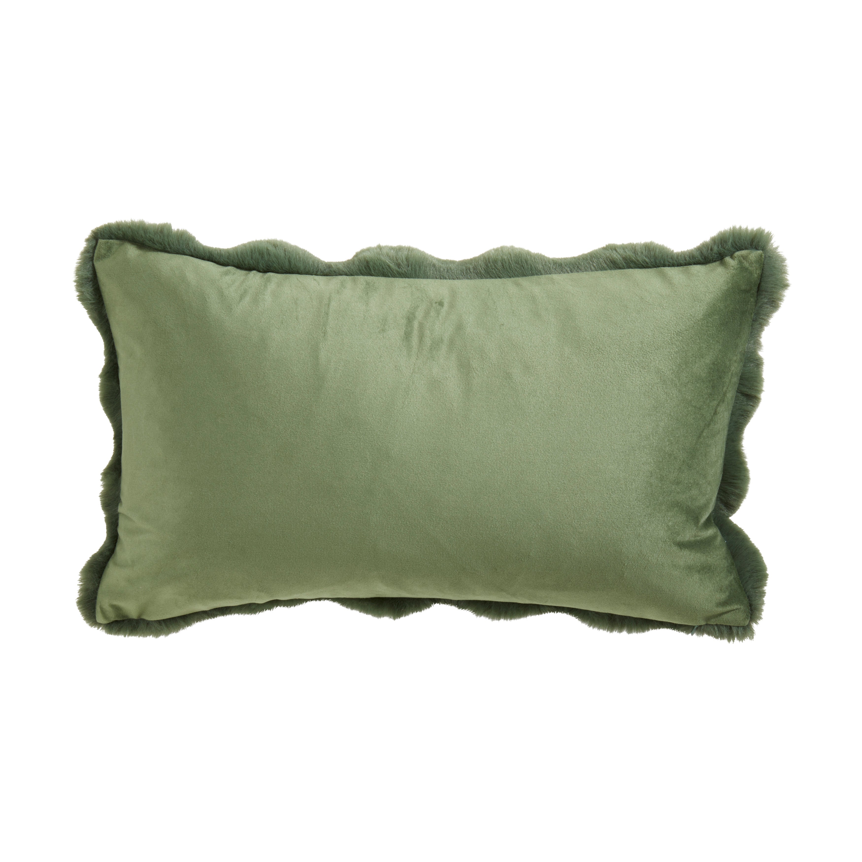 Plush Faux Fur Poly Filled Throw Pillow