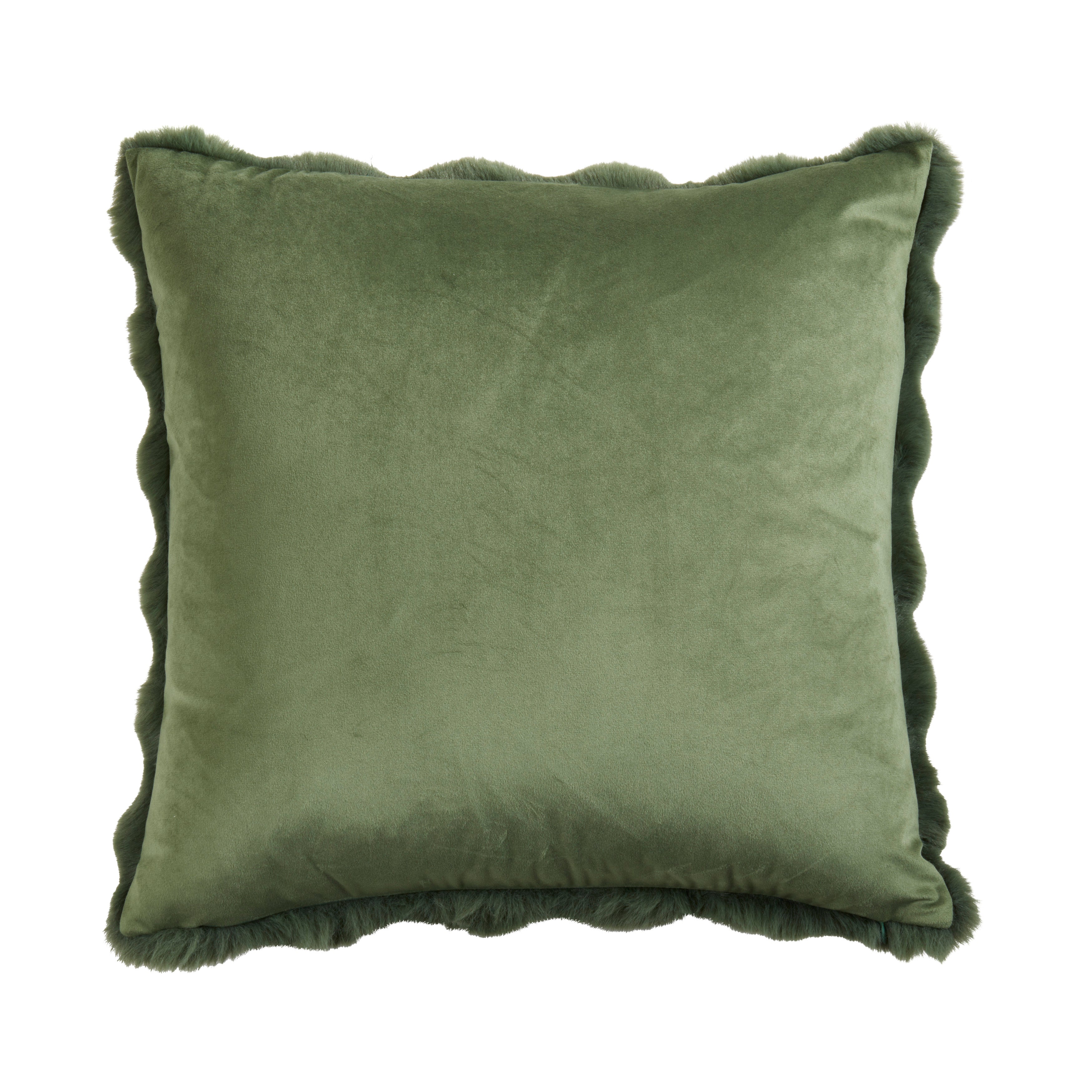 Plush Faux Fur Poly Filled Throw Pillow