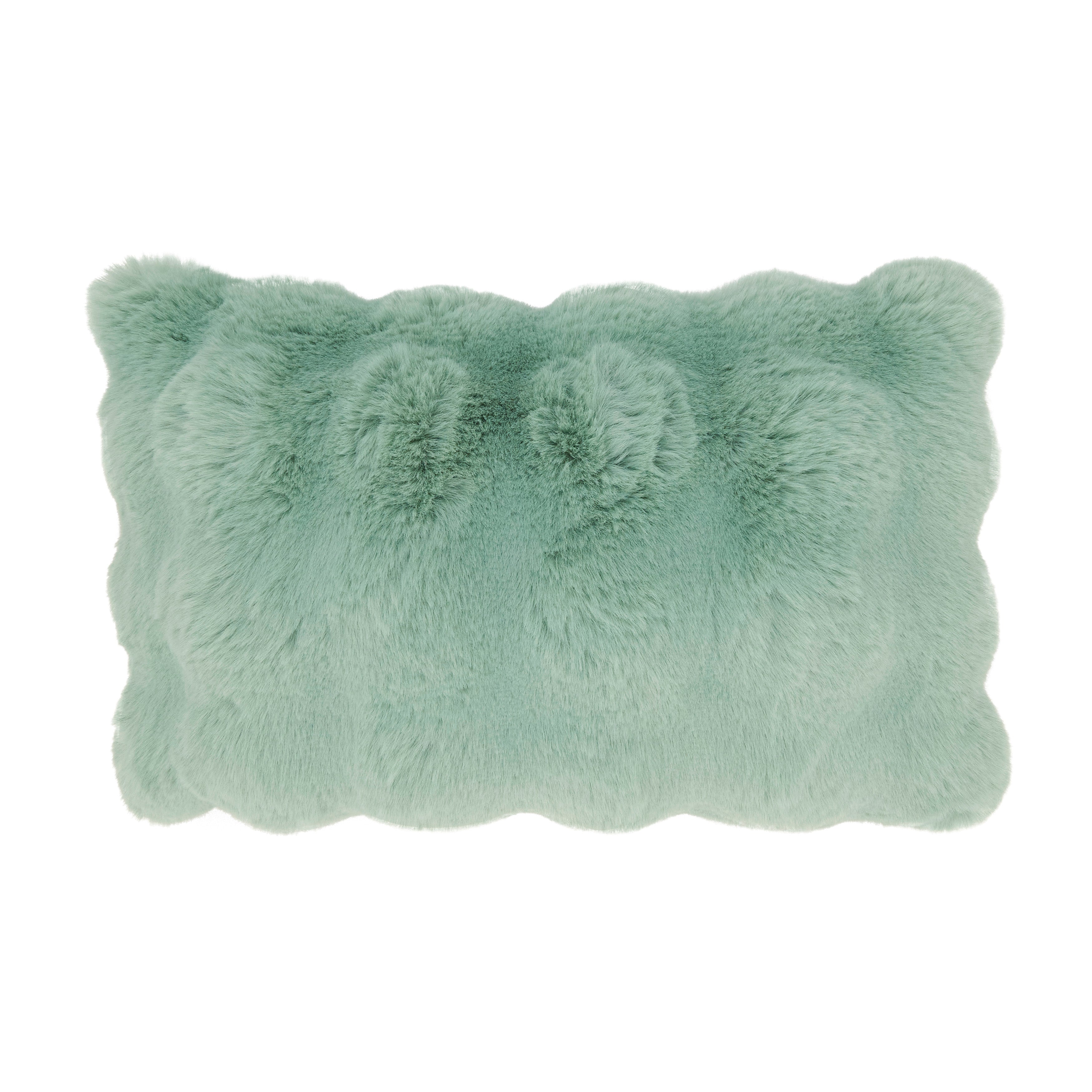 Plush Faux Fur Poly Filled Throw Pillow