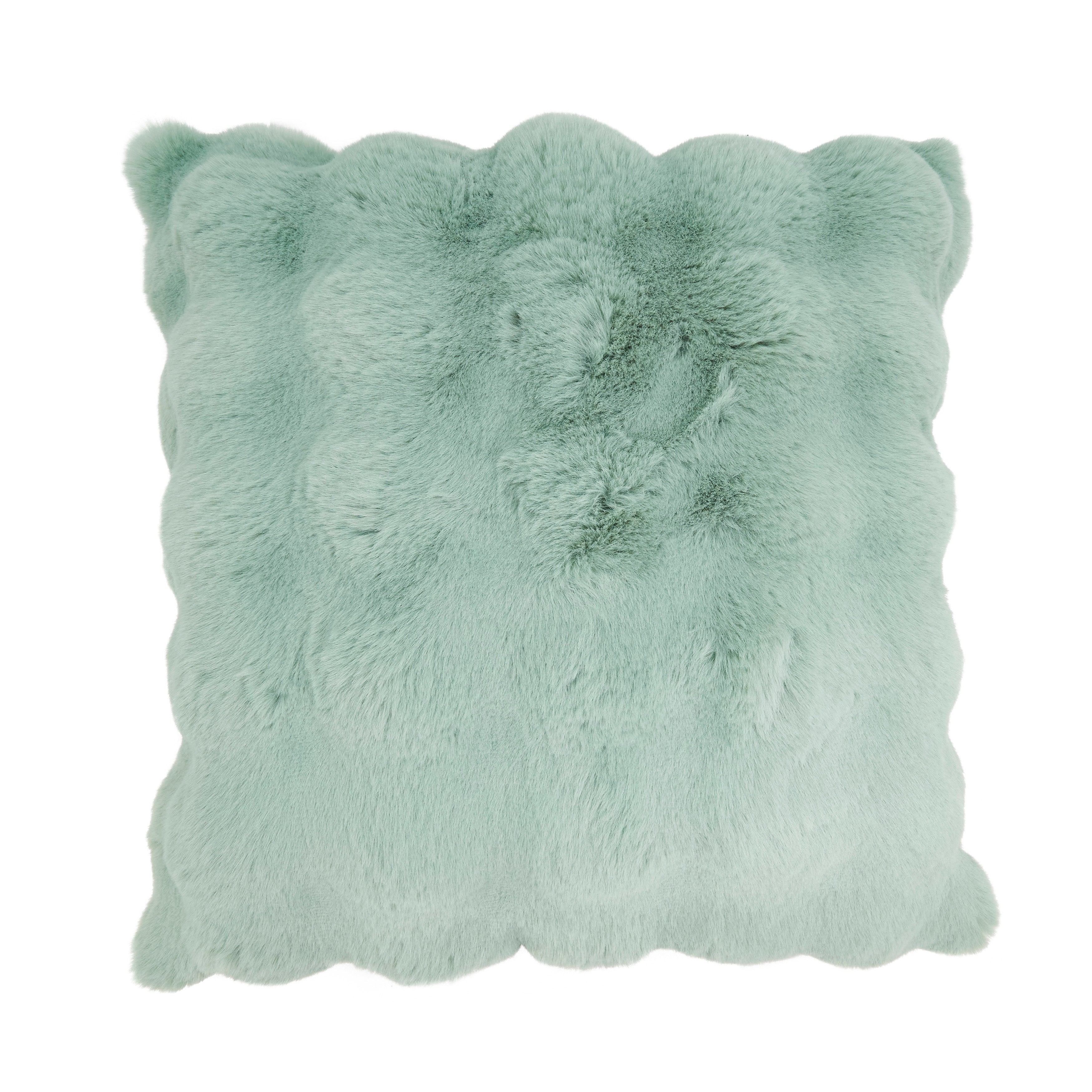 Plush Faux Fur Poly Filled Throw Pillow