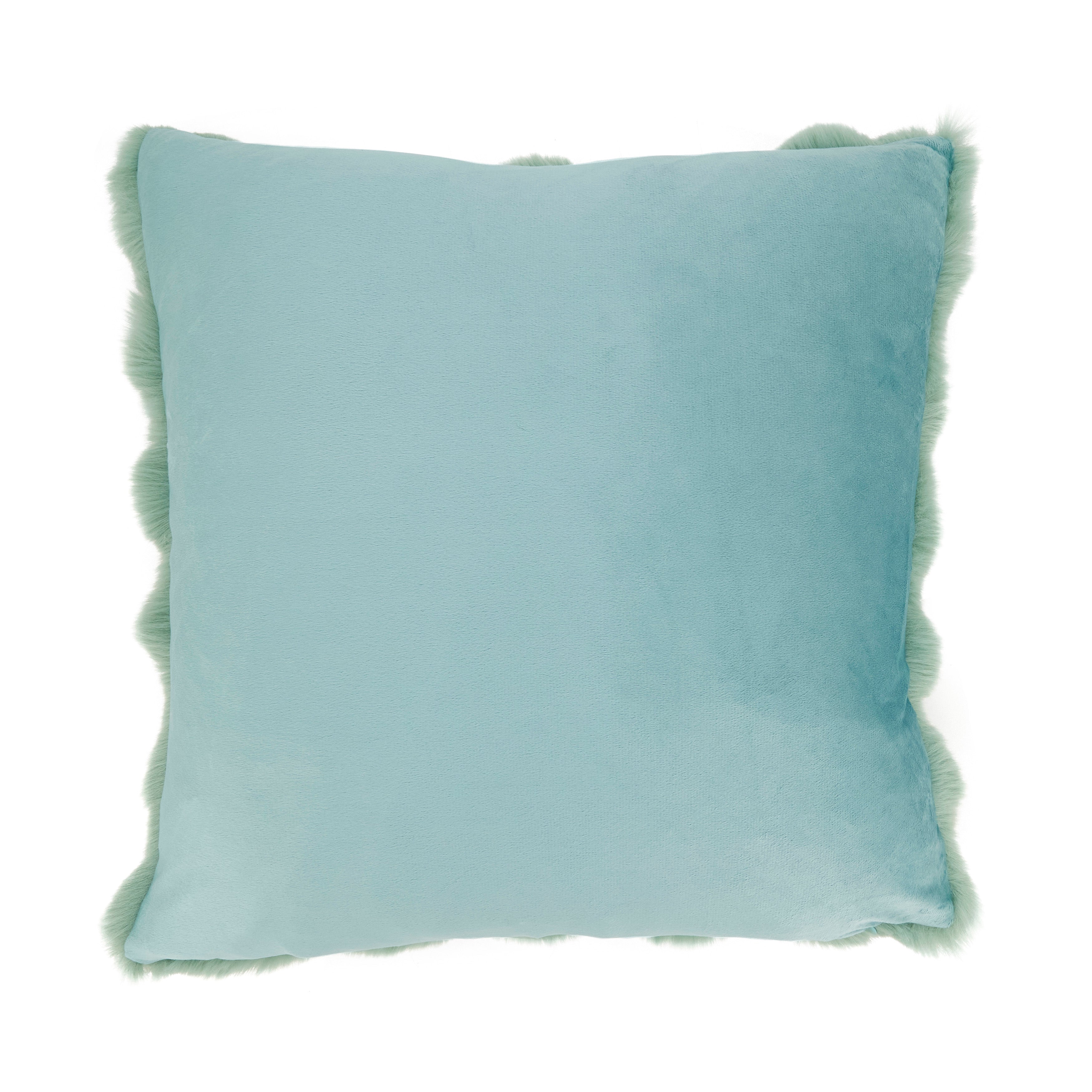 Plush Faux Fur Poly Filled Throw Pillow