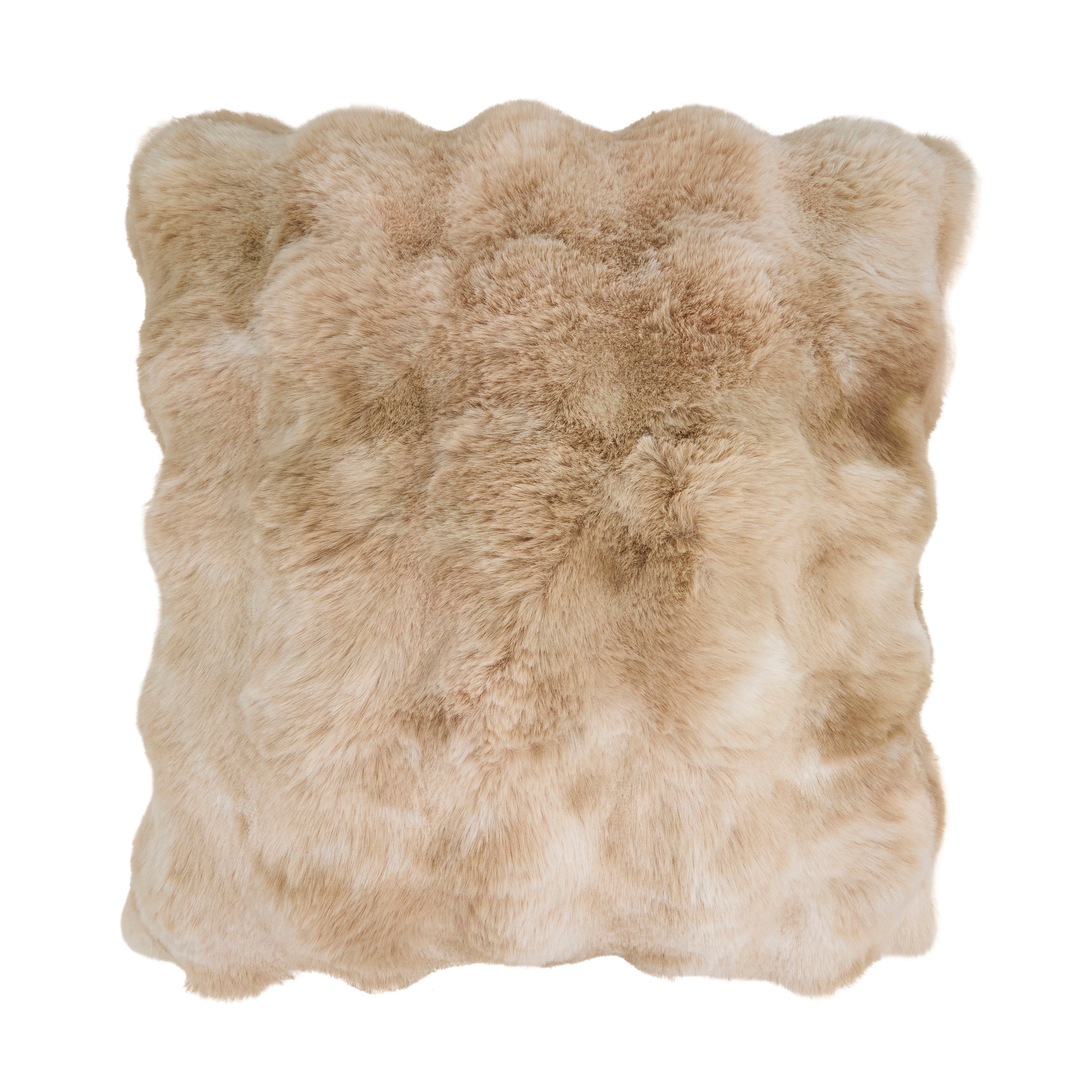 Plush Faux Fur Poly Filled Throw Pillow