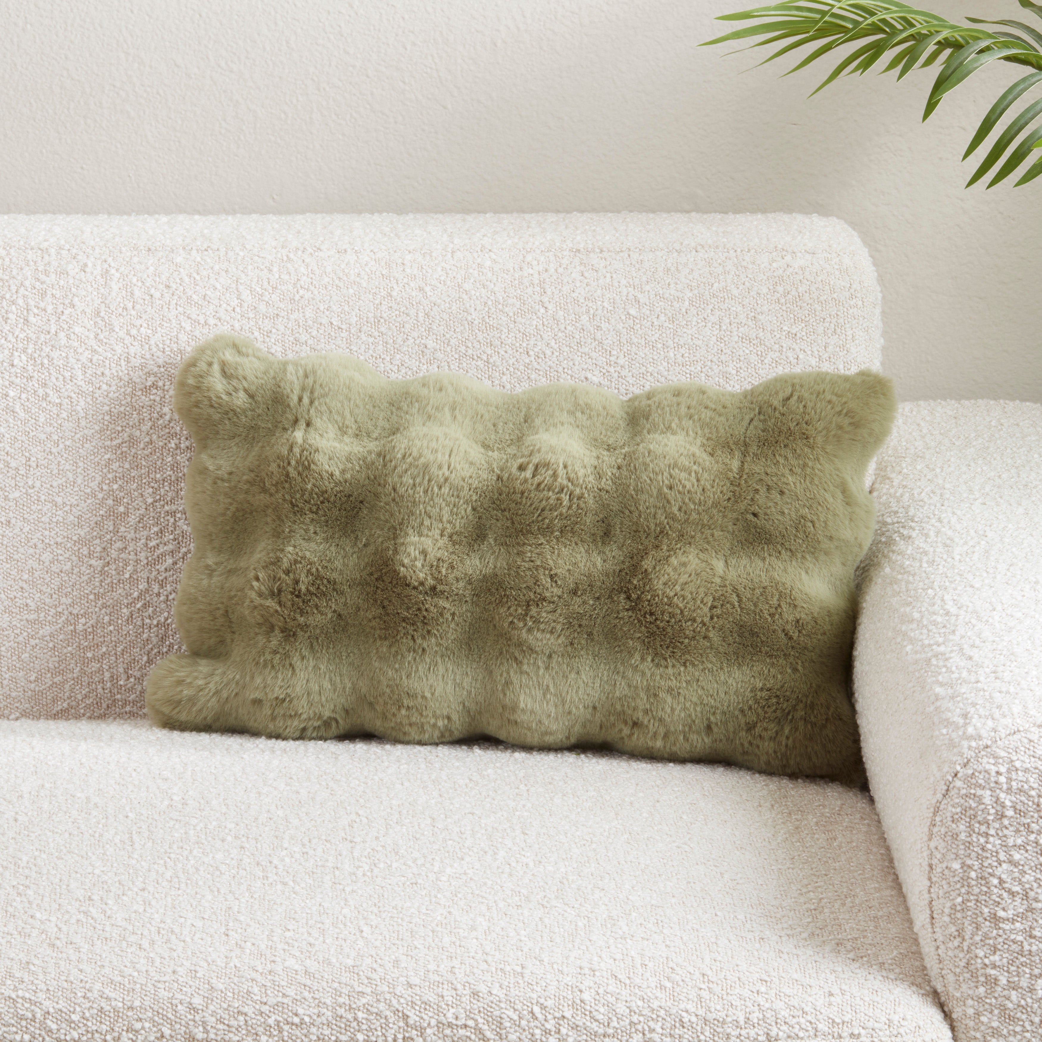 Plush Faux Fur Poly Filled Throw Pillow