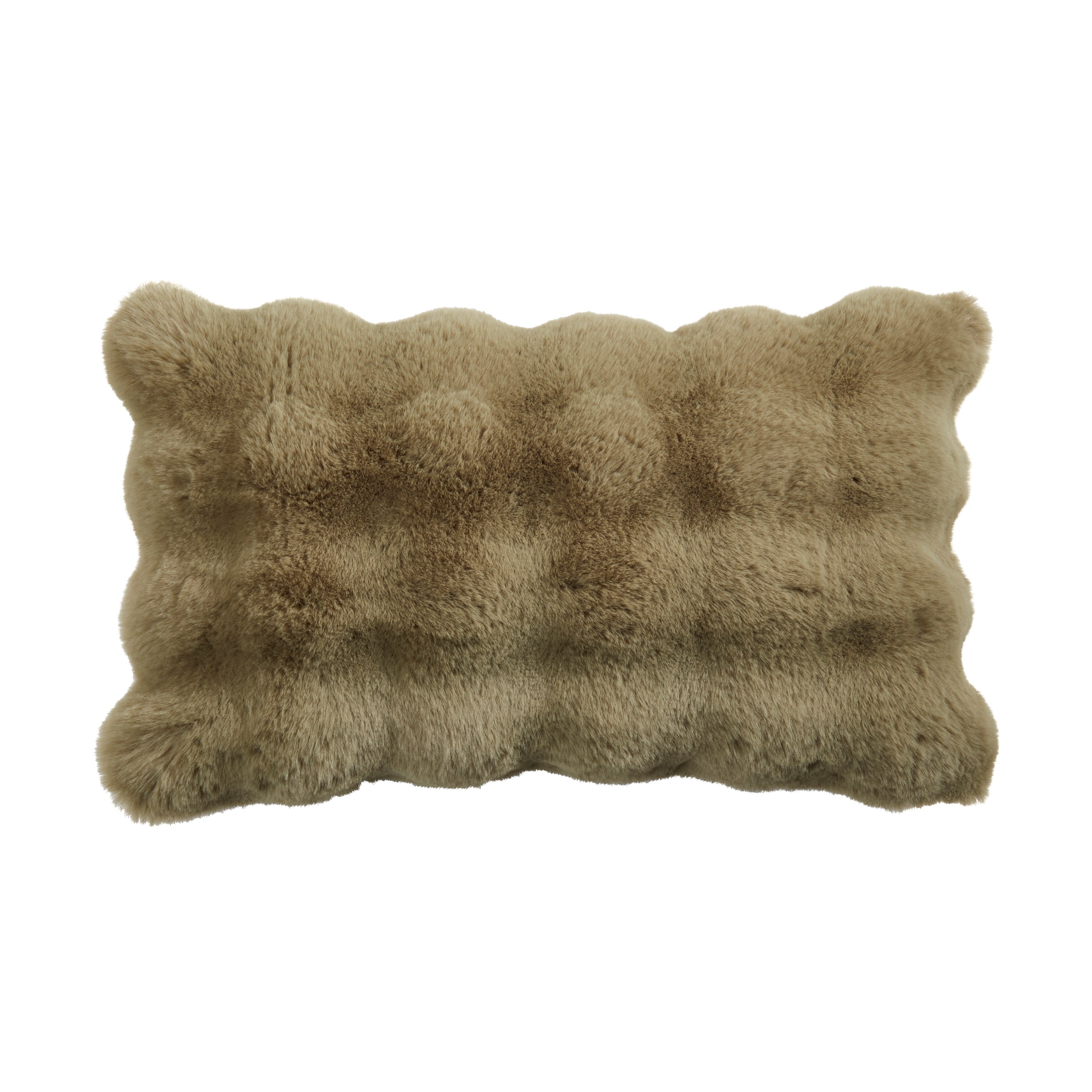 Plush Faux Fur Poly Filled Throw Pillow