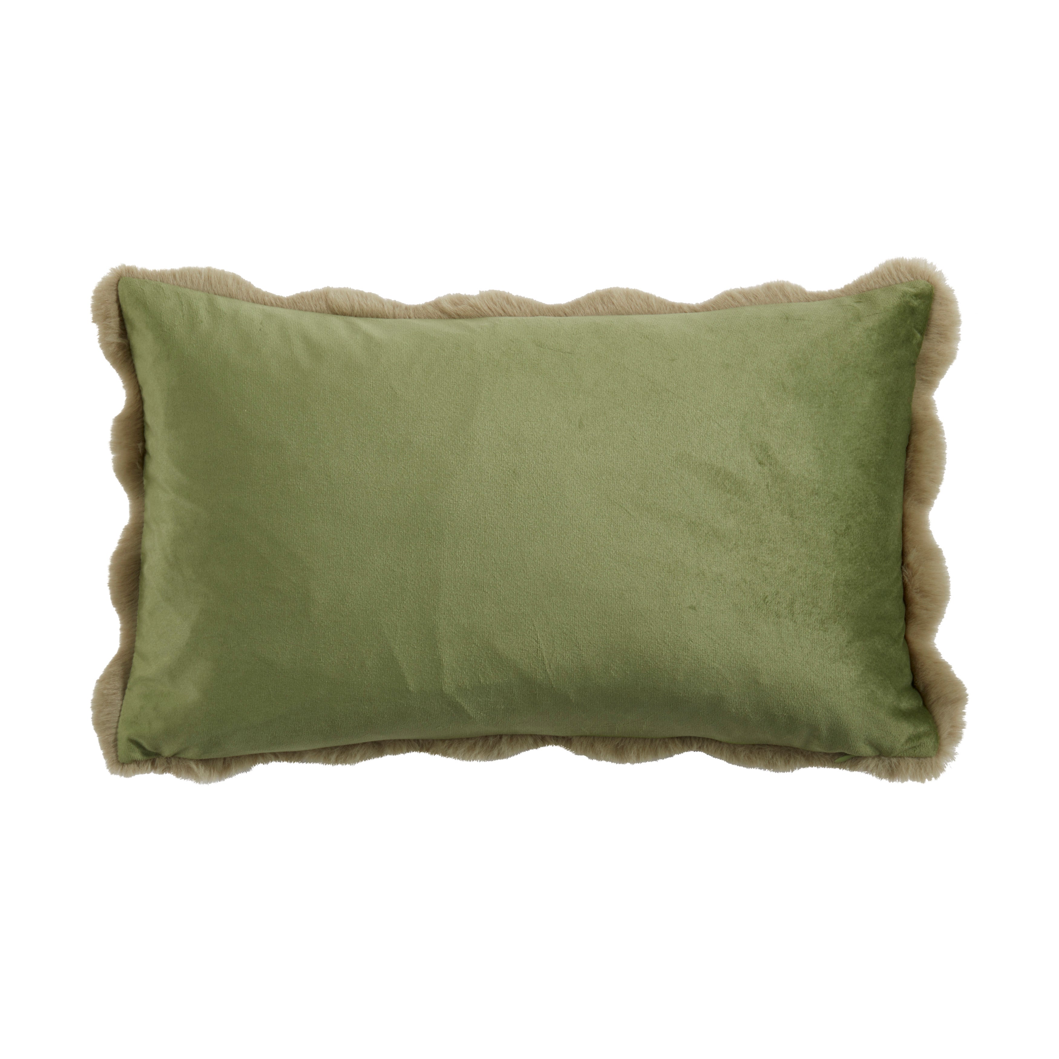 Plush Faux Fur Poly Filled Throw Pillow