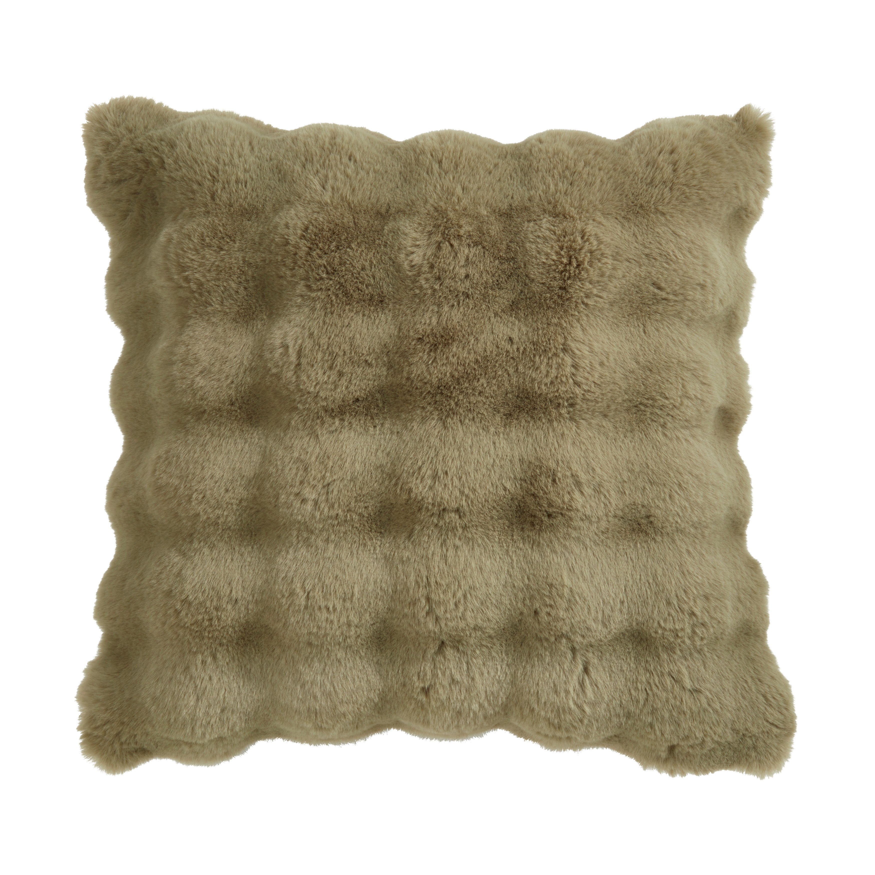 Plush Faux Fur Poly Filled Throw Pillow