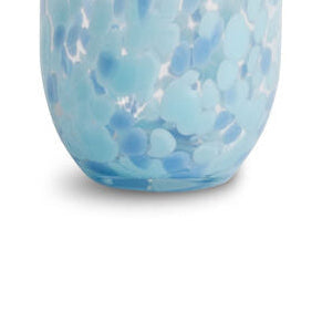 Confetti Glasses, Handblown Glass Tumbler in Blue, Set of 6