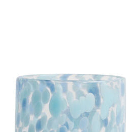 Confetti Glasses, Handblown Glass Tumbler in Blue, Set of 6
