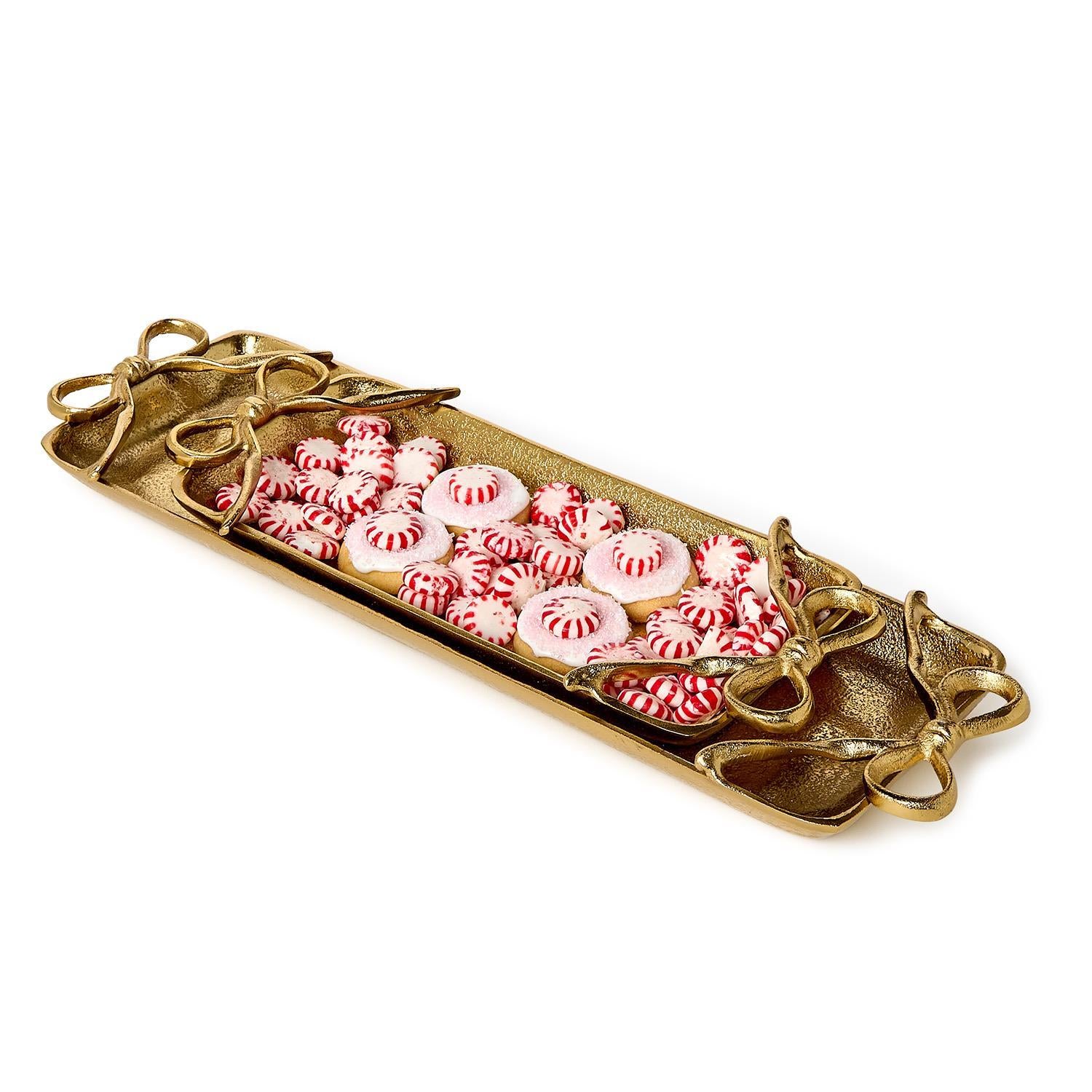 Gold Bows Serving Trays Includes 2 Sizes, Set of 2