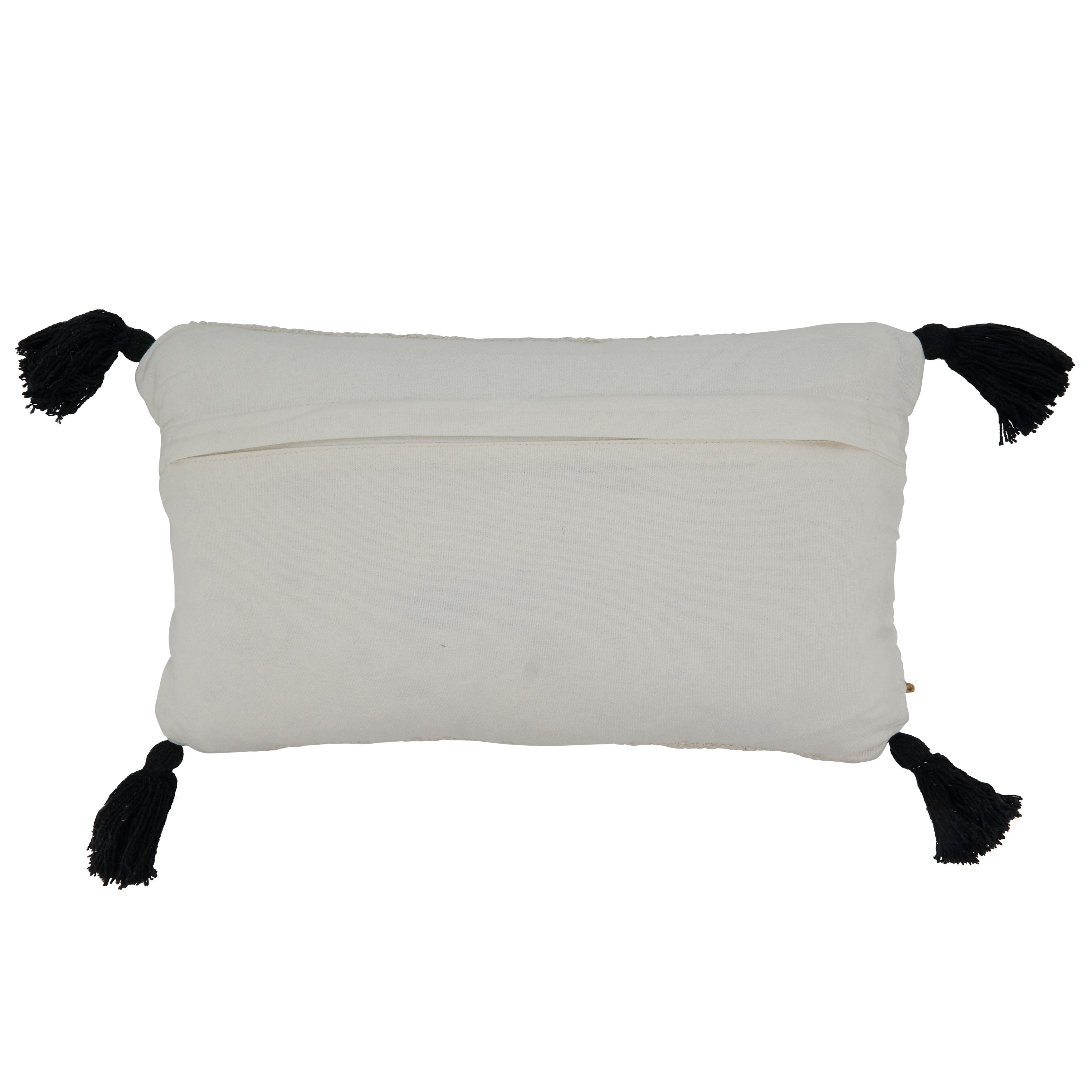 Striped Tassel Corners Poly Filled Throw Pillow