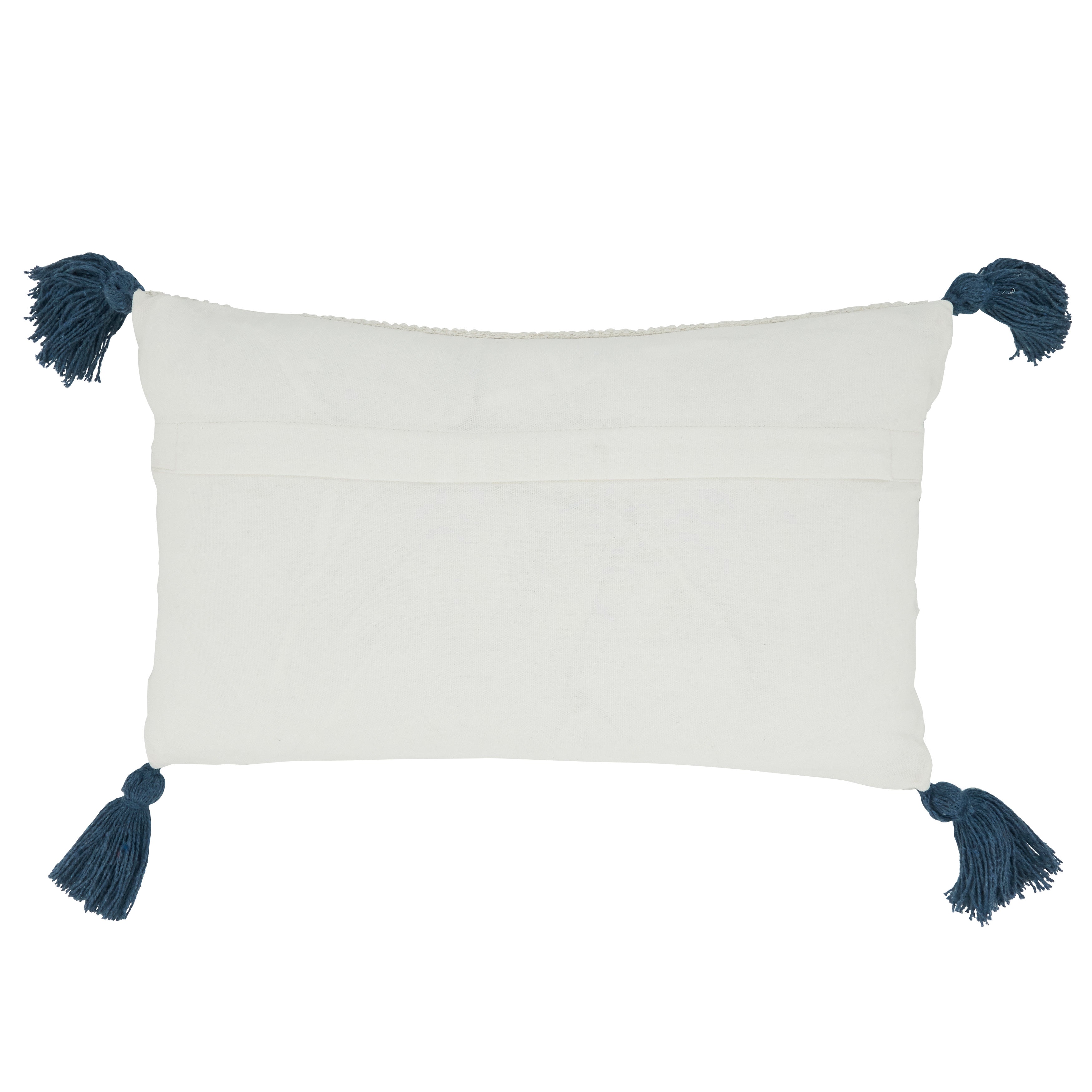 Striped Tassel Corners Poly Filled Throw Pillow