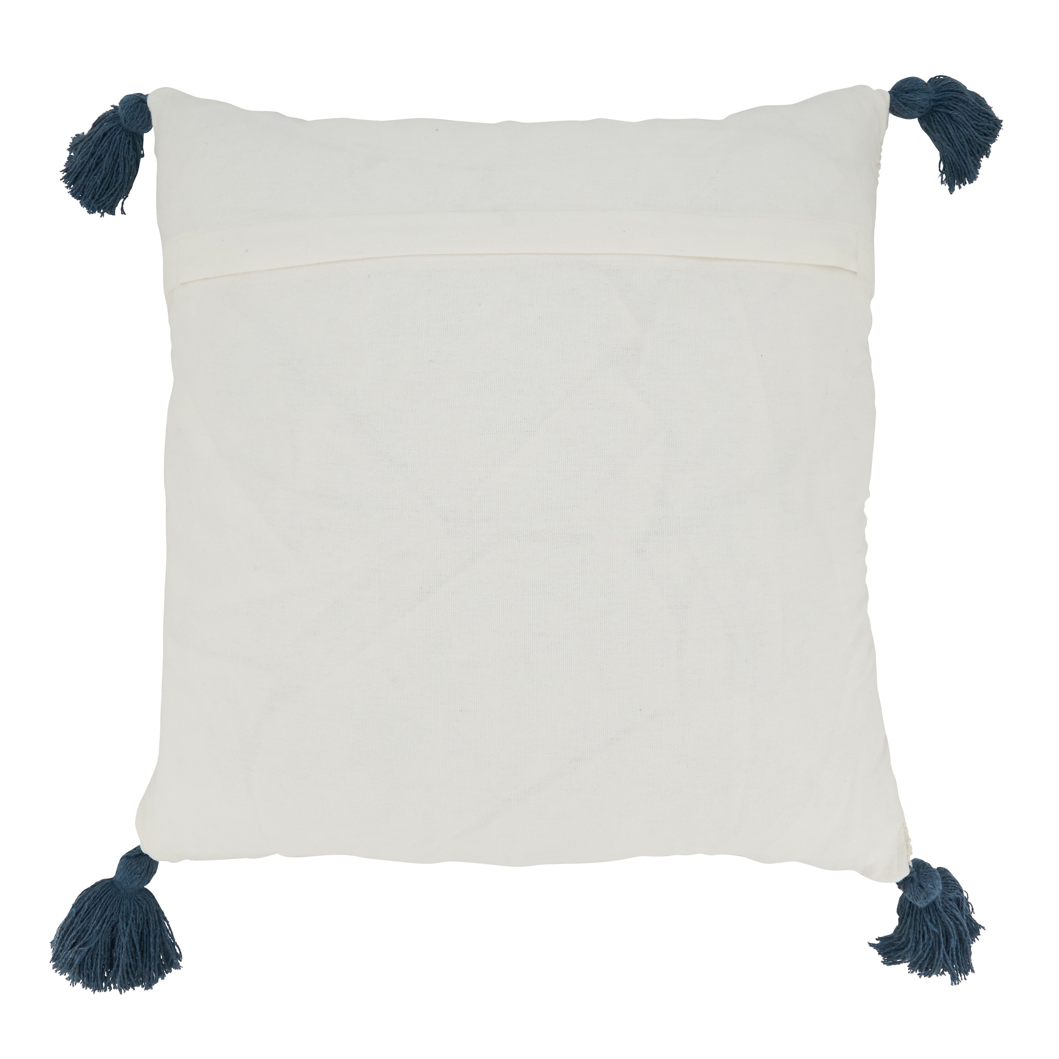 Striped Tassel Corners Poly Filled Throw Pillow