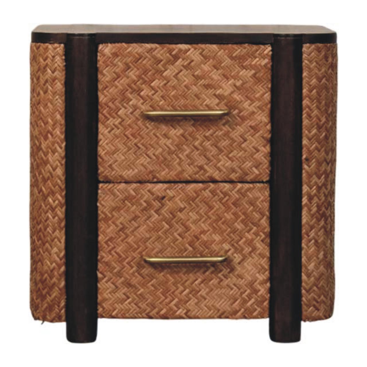 Solid Wood Havana Canefront Nightstand