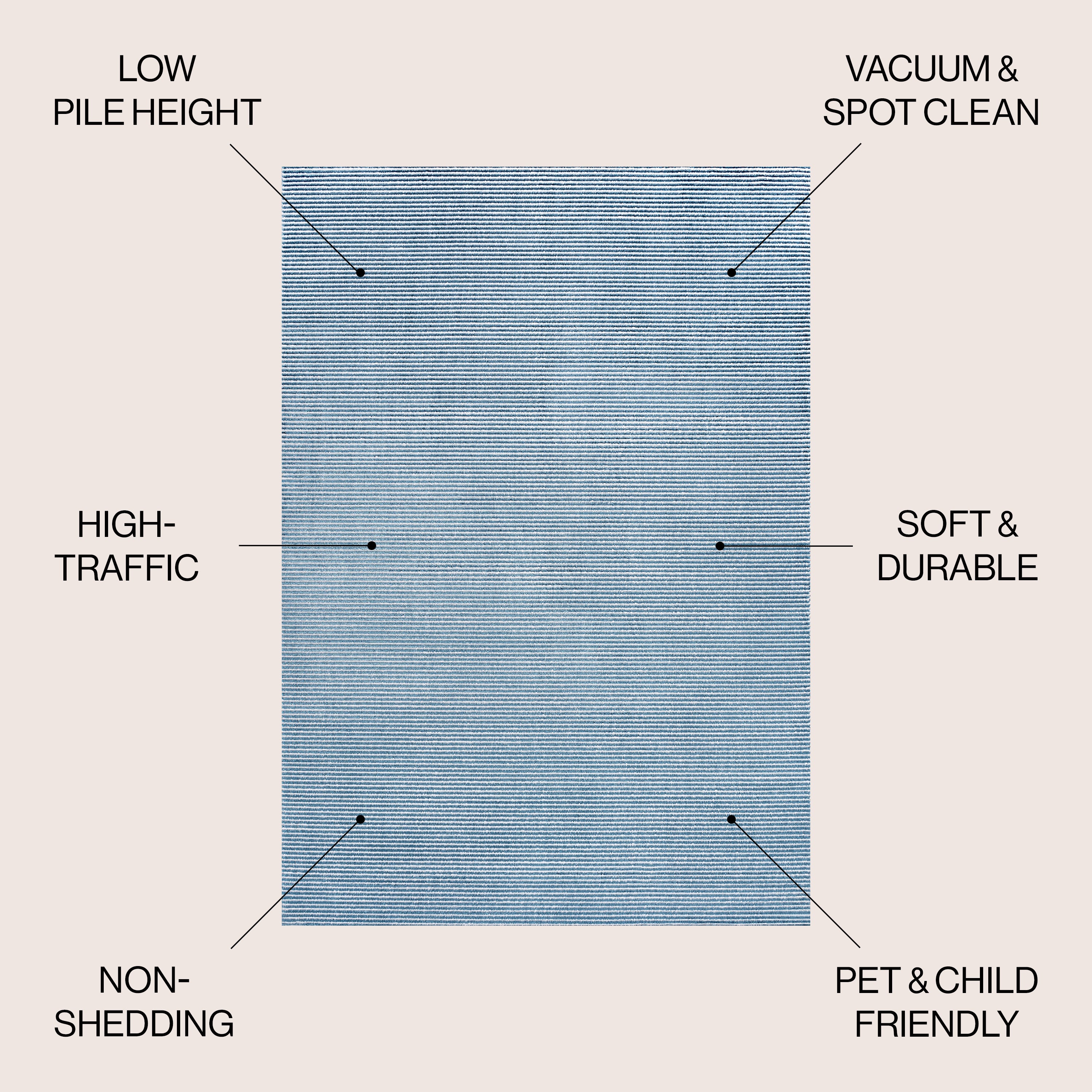 Cole Modern Minimalist Pinstripe High-Low Area Rug
