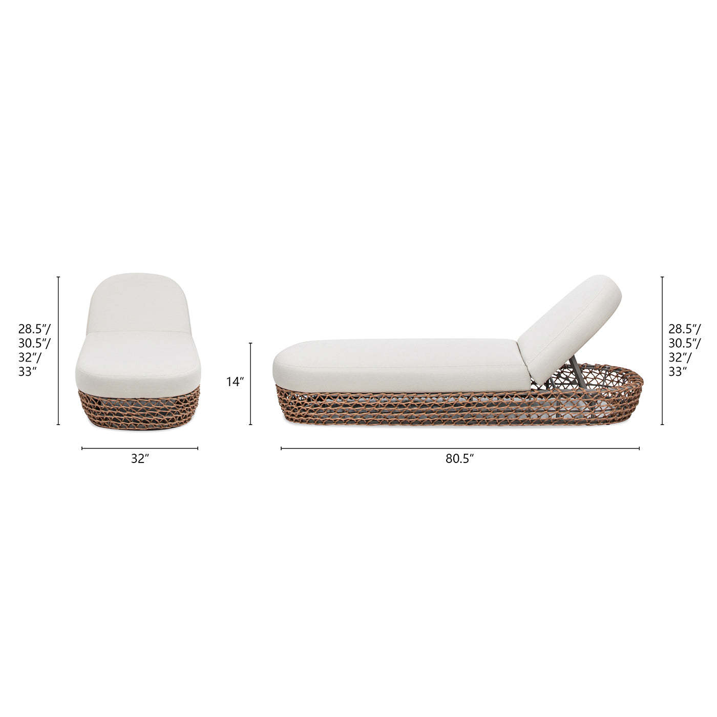 Willow Wicker Upholstered Patio Lounger