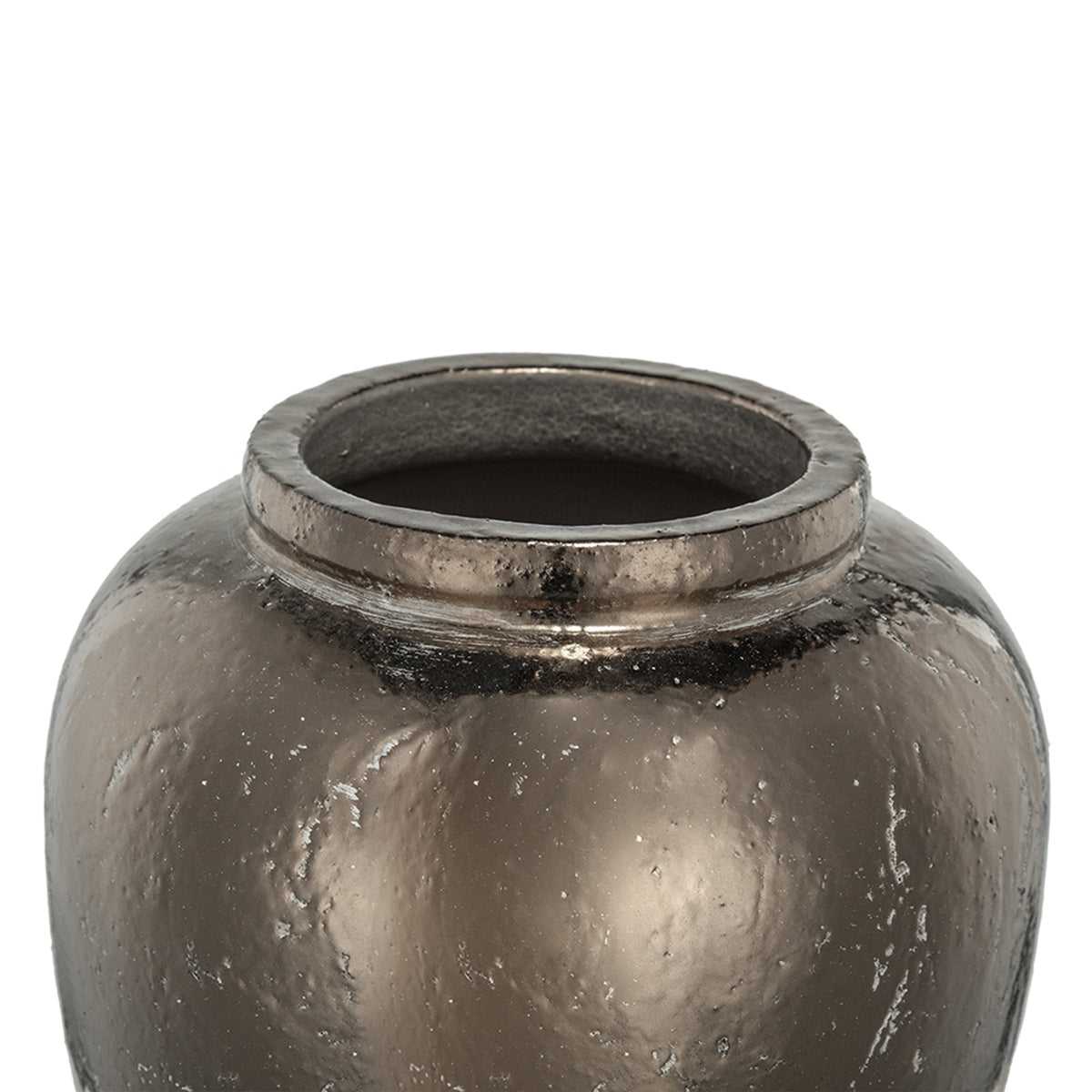 16" Round Sienna Brown Ceramic Accent Vase