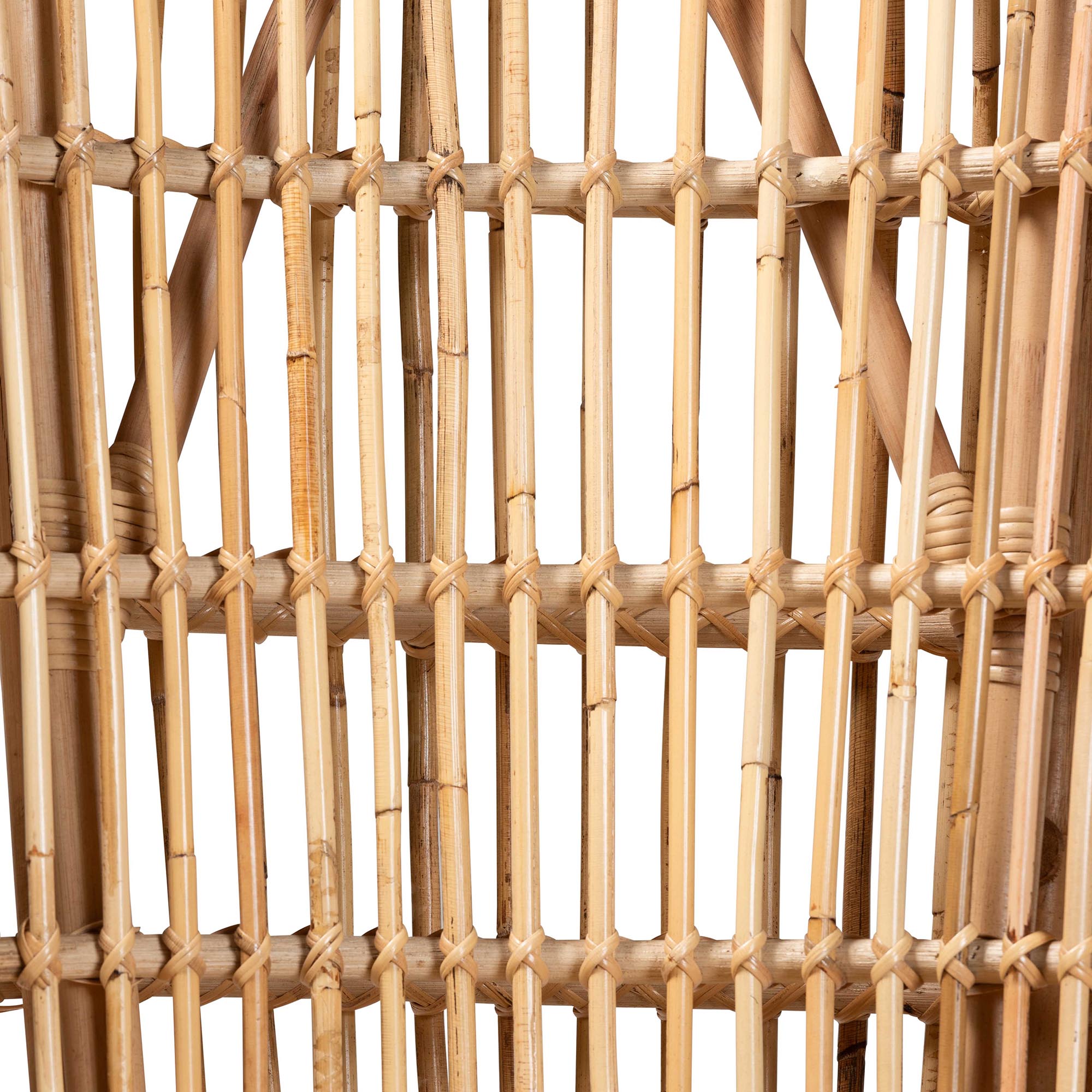 Modern Bohemian Natural Rattan Tall Lounge Chair