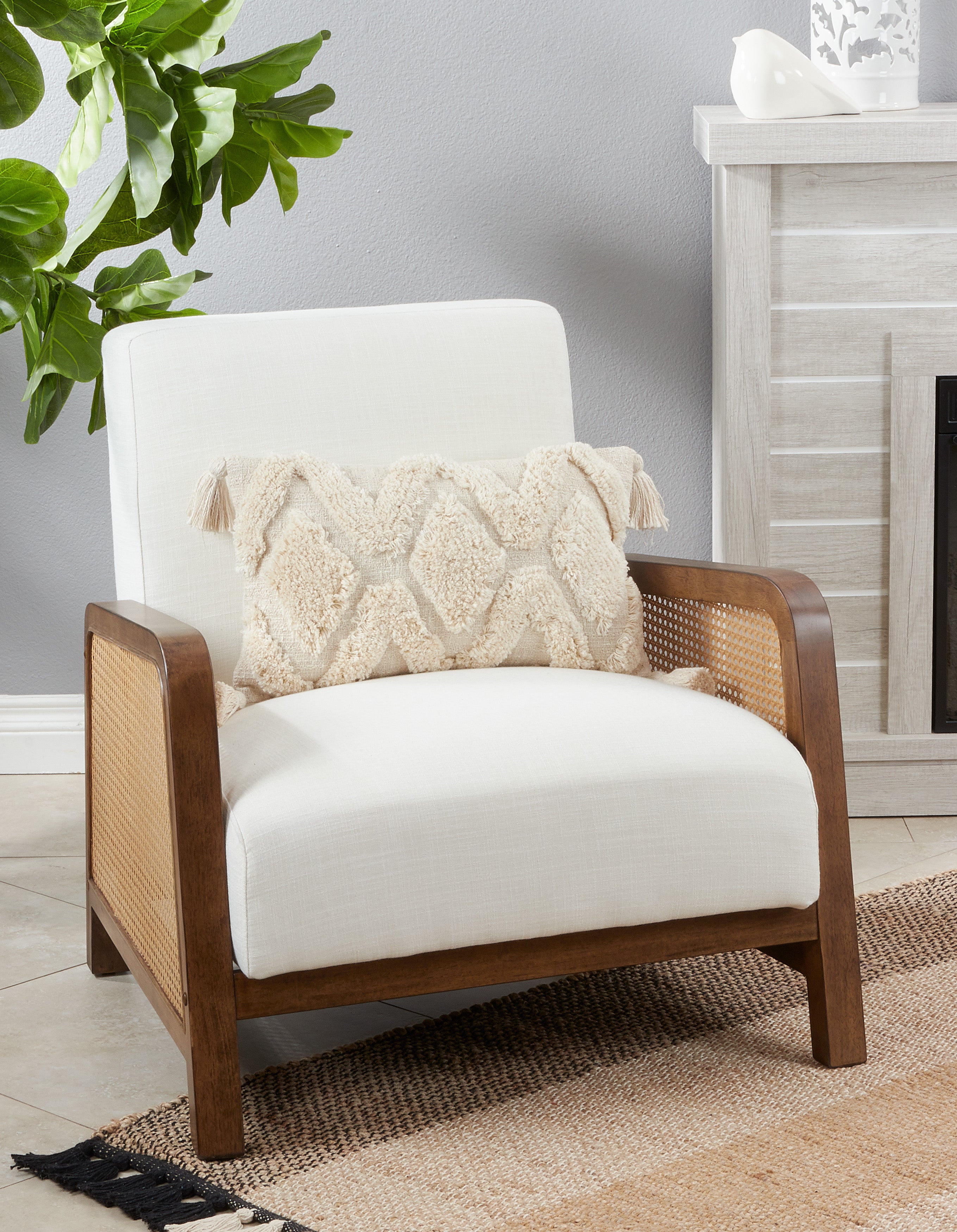 Tufted Diamond Lumbar Poly Filled Throw Pillow