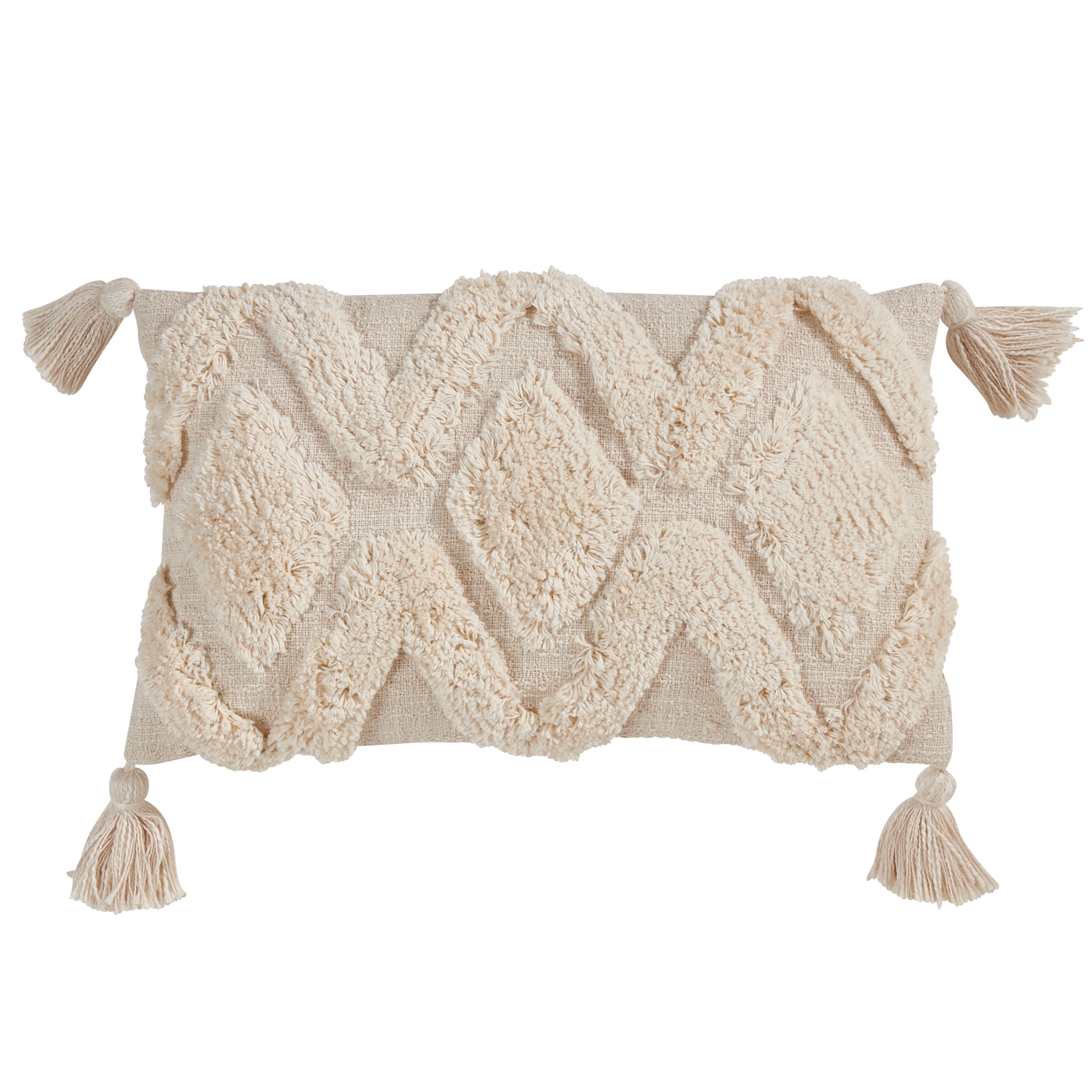 Tufted Diamond Lumbar Poly Filled Throw Pillow