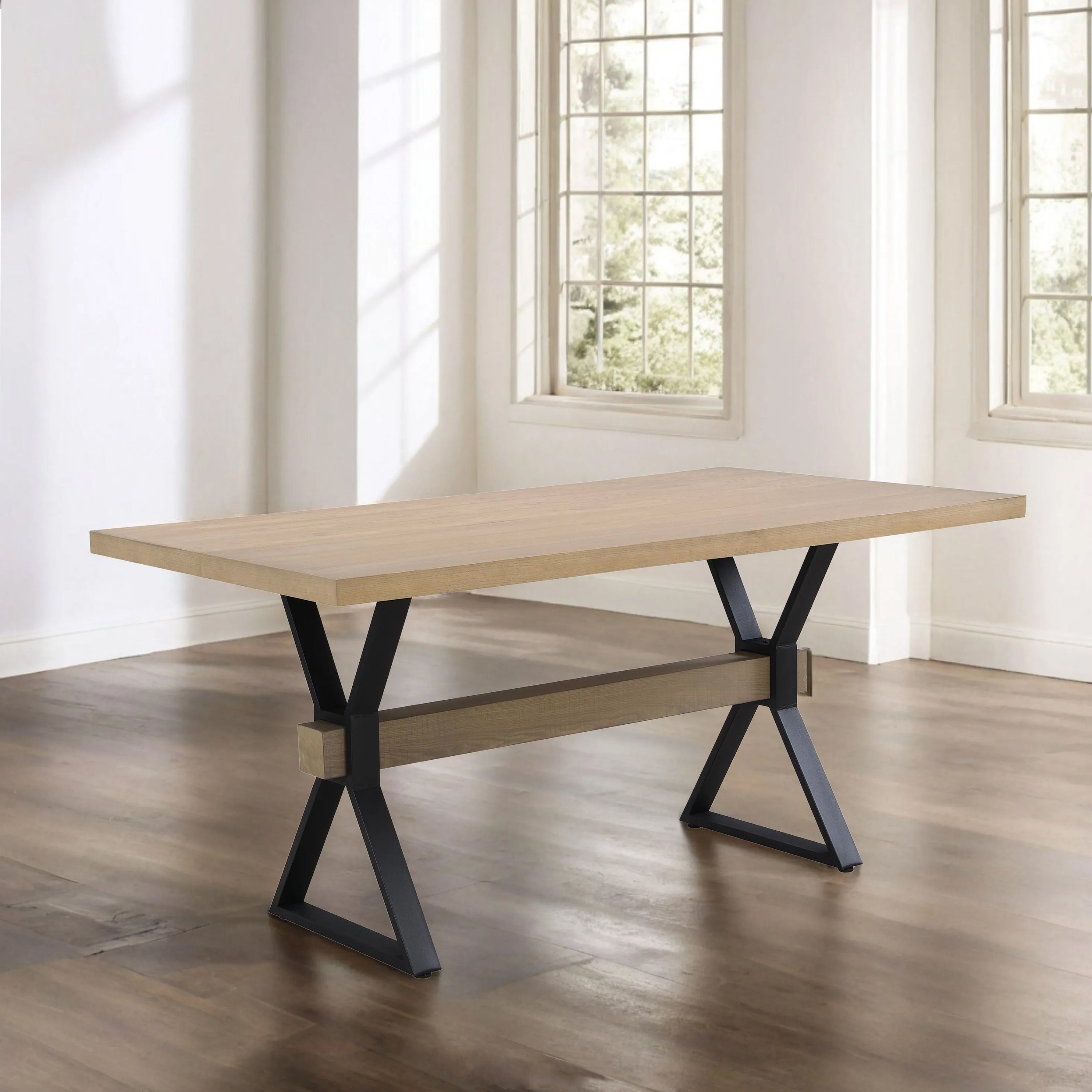 Hartsdale Rectangular Dining Table with X-Shaped Base