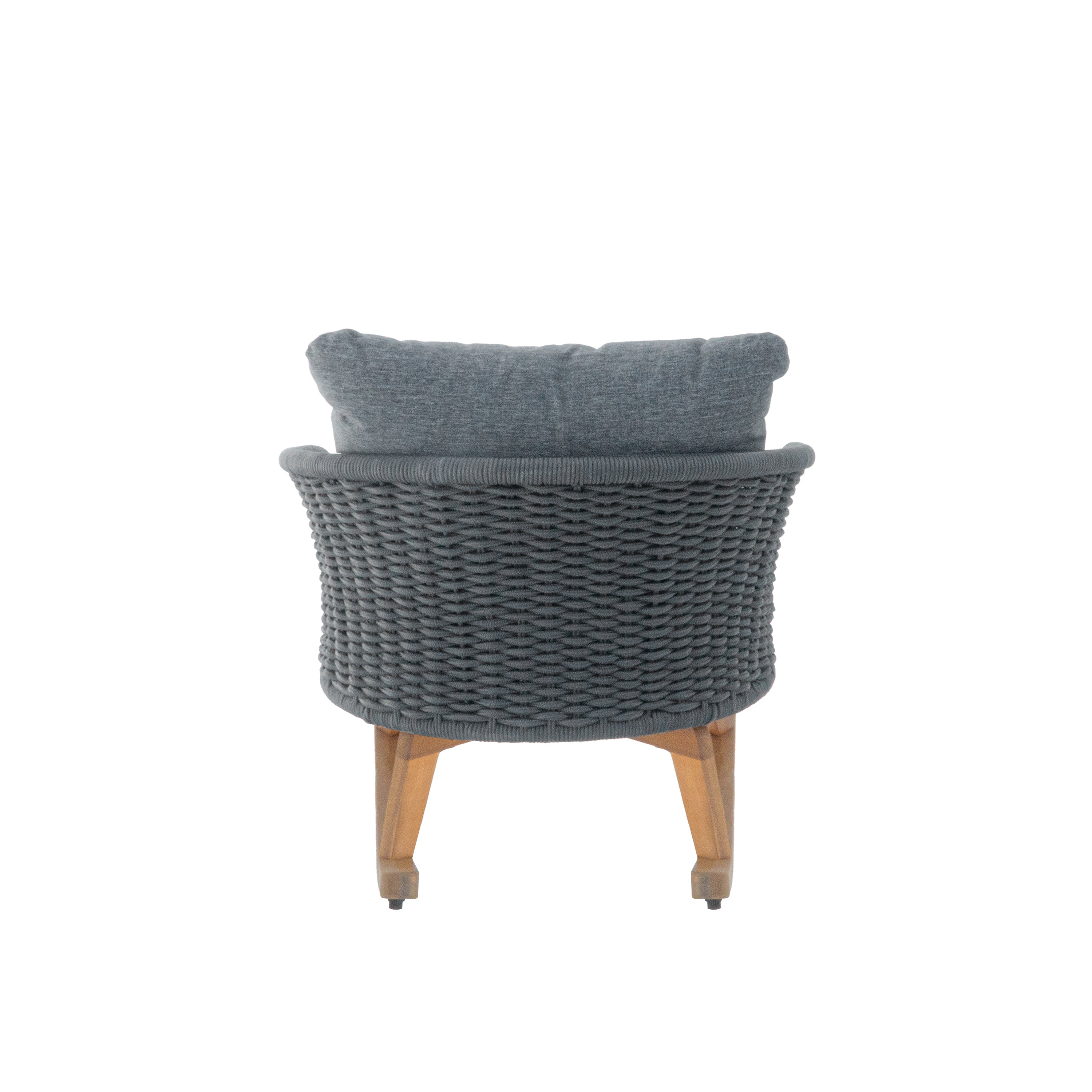 Contemporary Minimalist Wicker Rocking Chair with Cushions