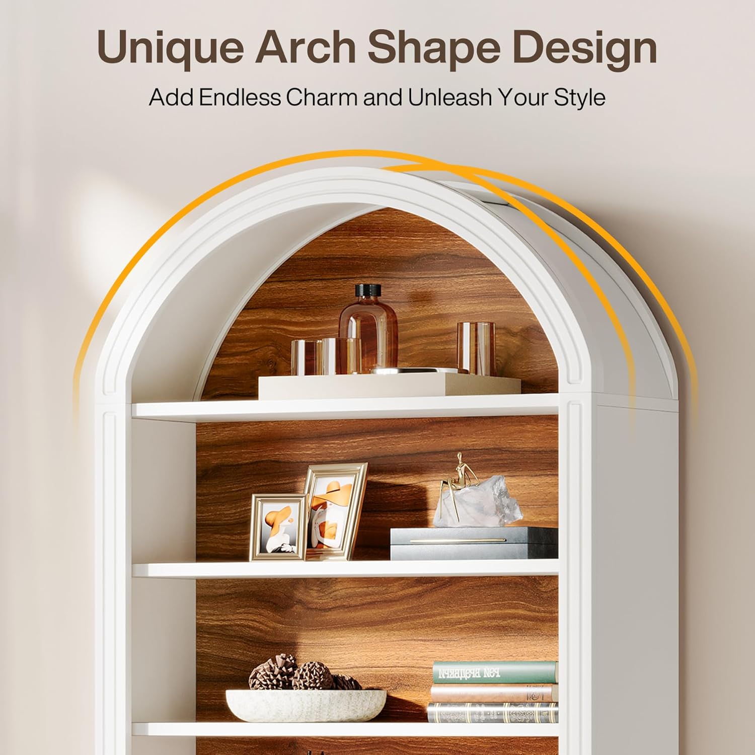 2-Tone Arched Open Display Shelving Unit