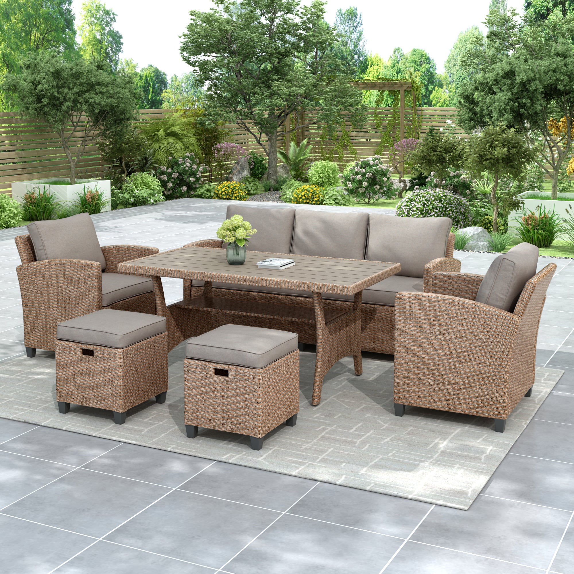6-Piece Wicker Outdoor  Set