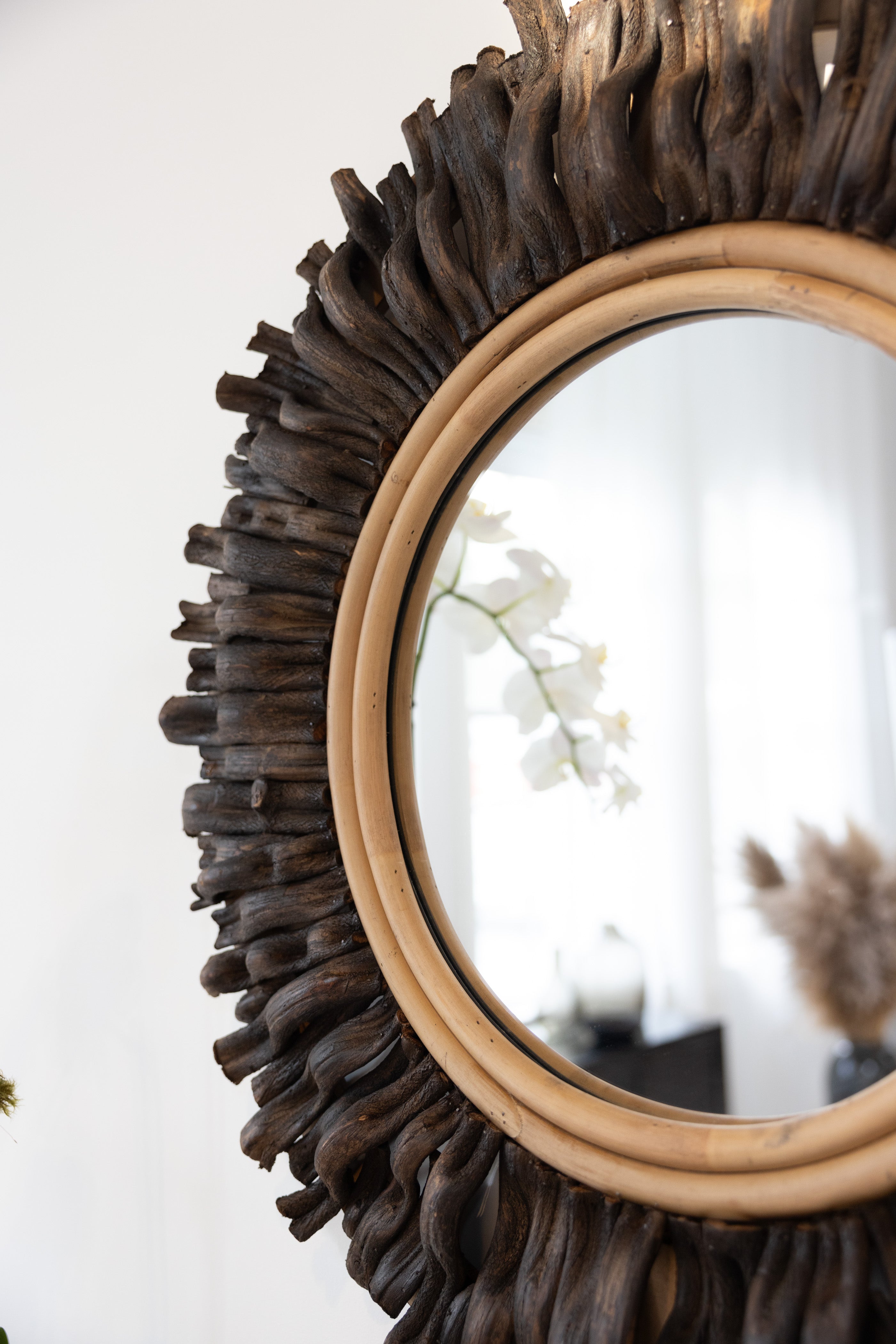 Hapsala Rattan Round Starburst Mirror