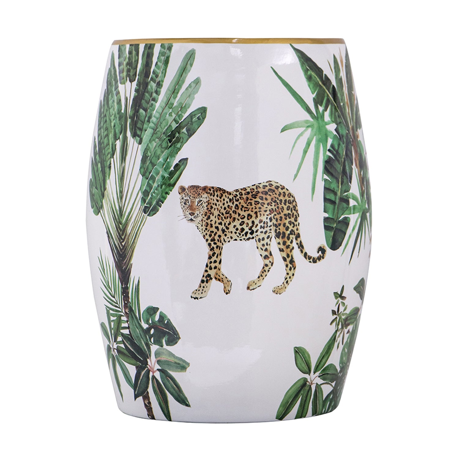 Jungle Ceramic Accent Garden Stool