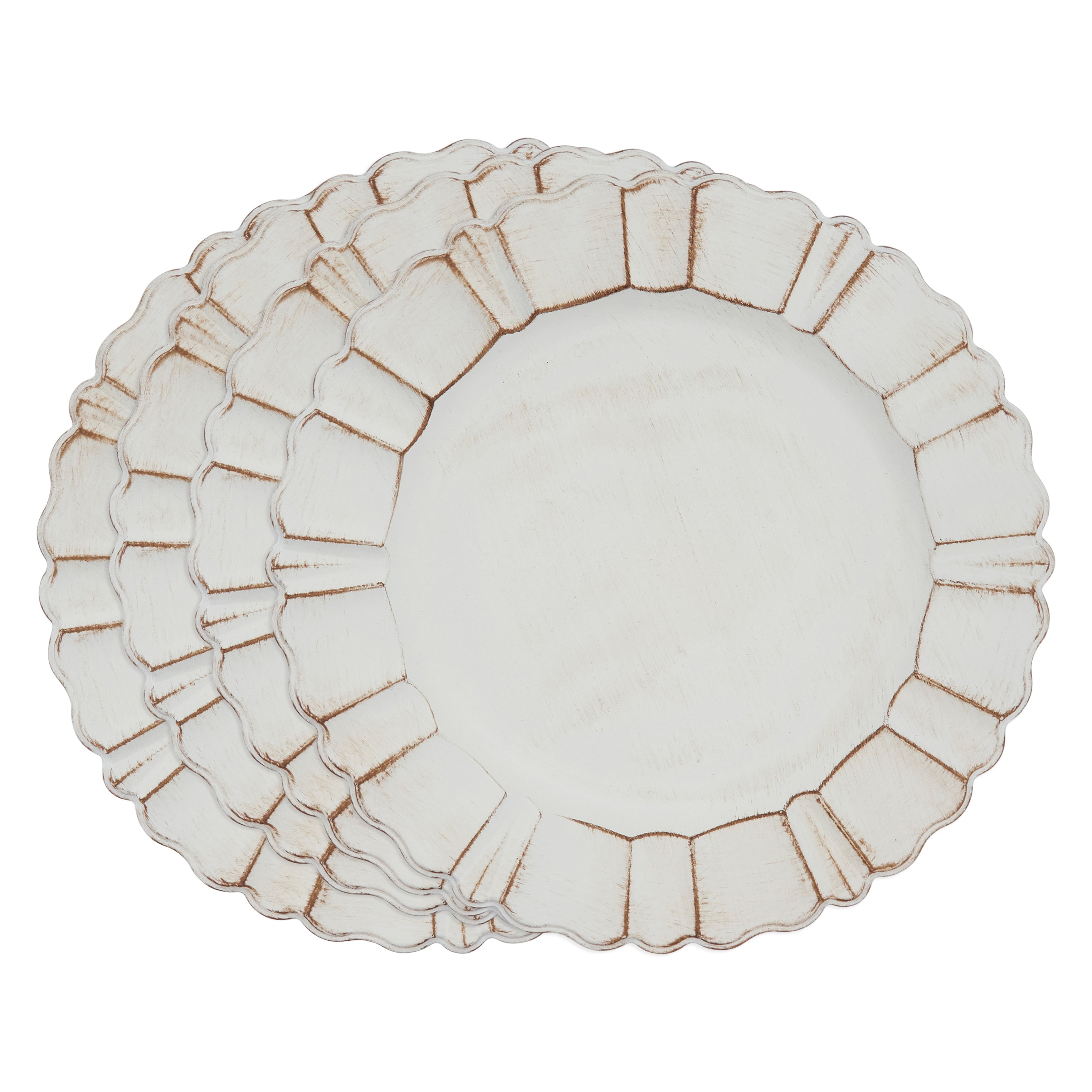 Scalloped Ruffled Charger, Set of 4
