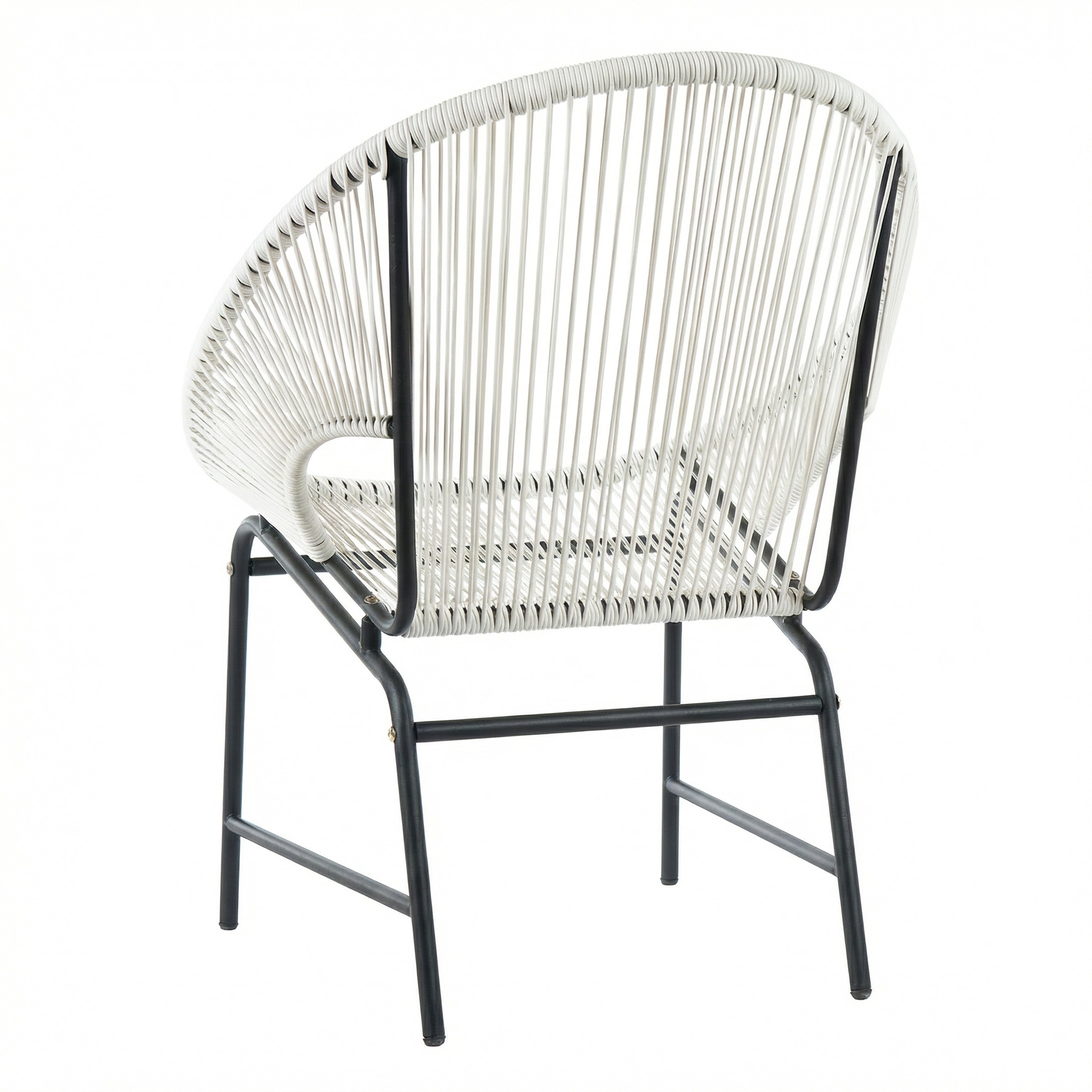 NUSA OUTDOOR PATIO 4-PCS CHAT SET, TEAL PE RATTAN & IRON FRAM FURNITURE, ACACIA WOOD TABLE