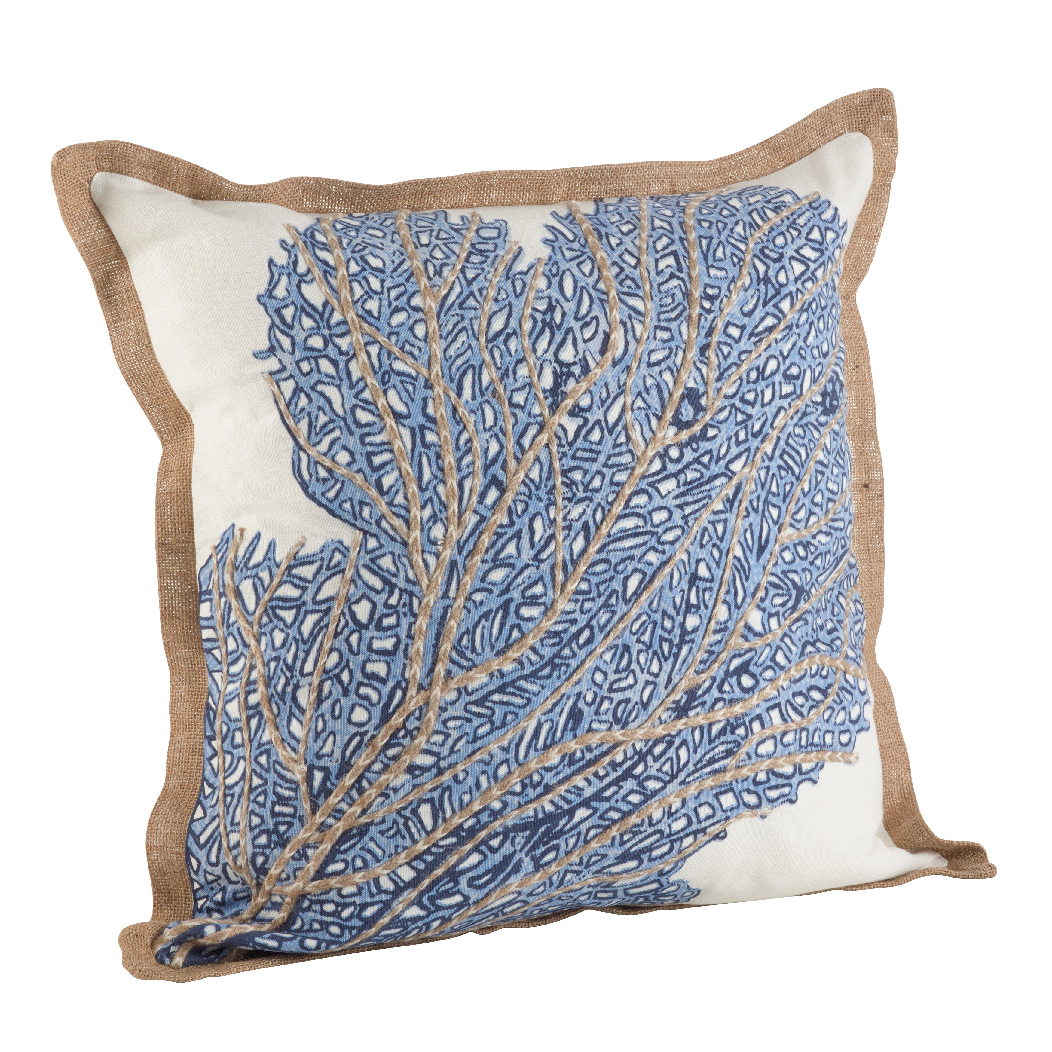 Sea Fan Coral Print Down Filled Throw Pillow