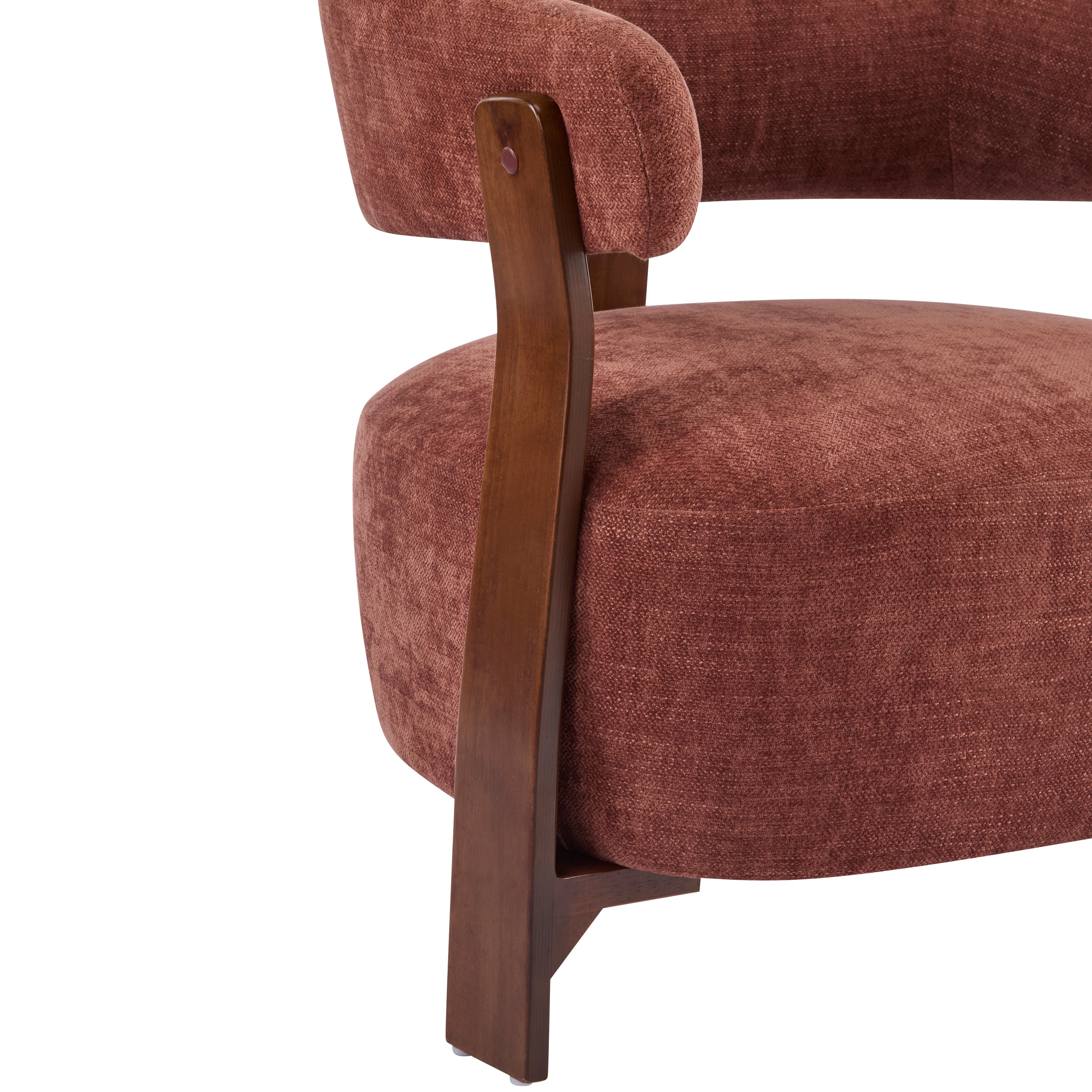 Modern Open-Back Accent Chair with Wooden Frame