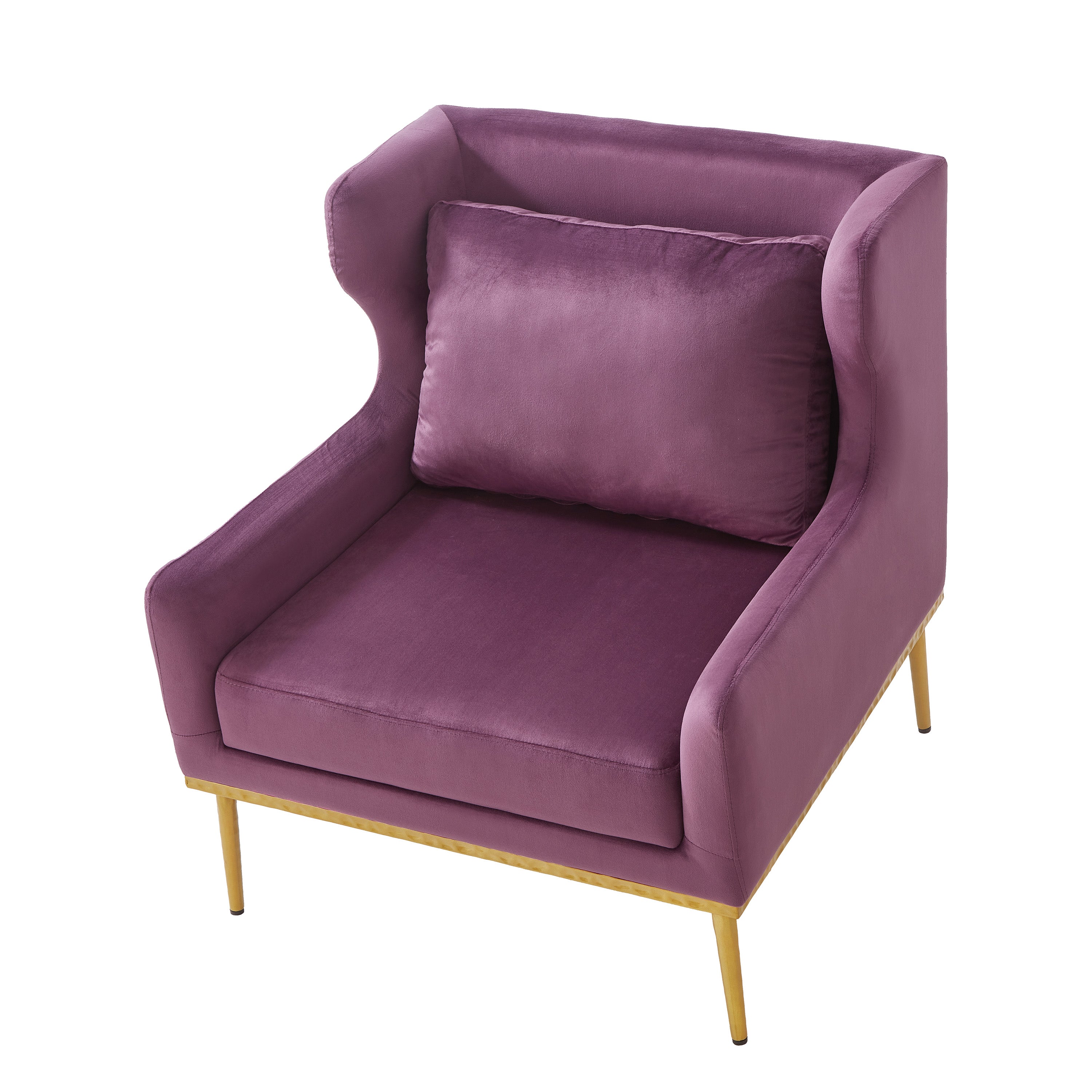 Modern Armchair Velvet Accent Chair Reading Chair Single Sofa Chair for Living Room, Bedroom, or Reading Corner, Beige