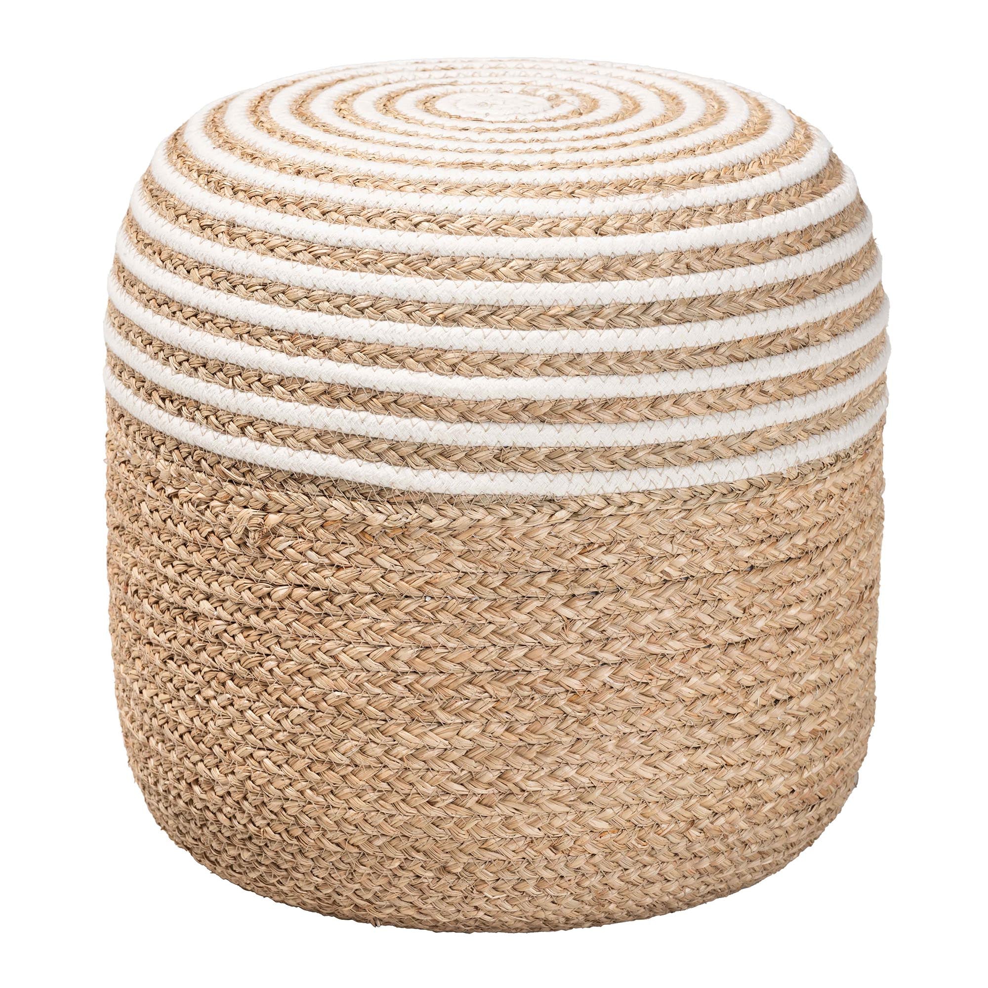 Knot Braided Jute Pouf