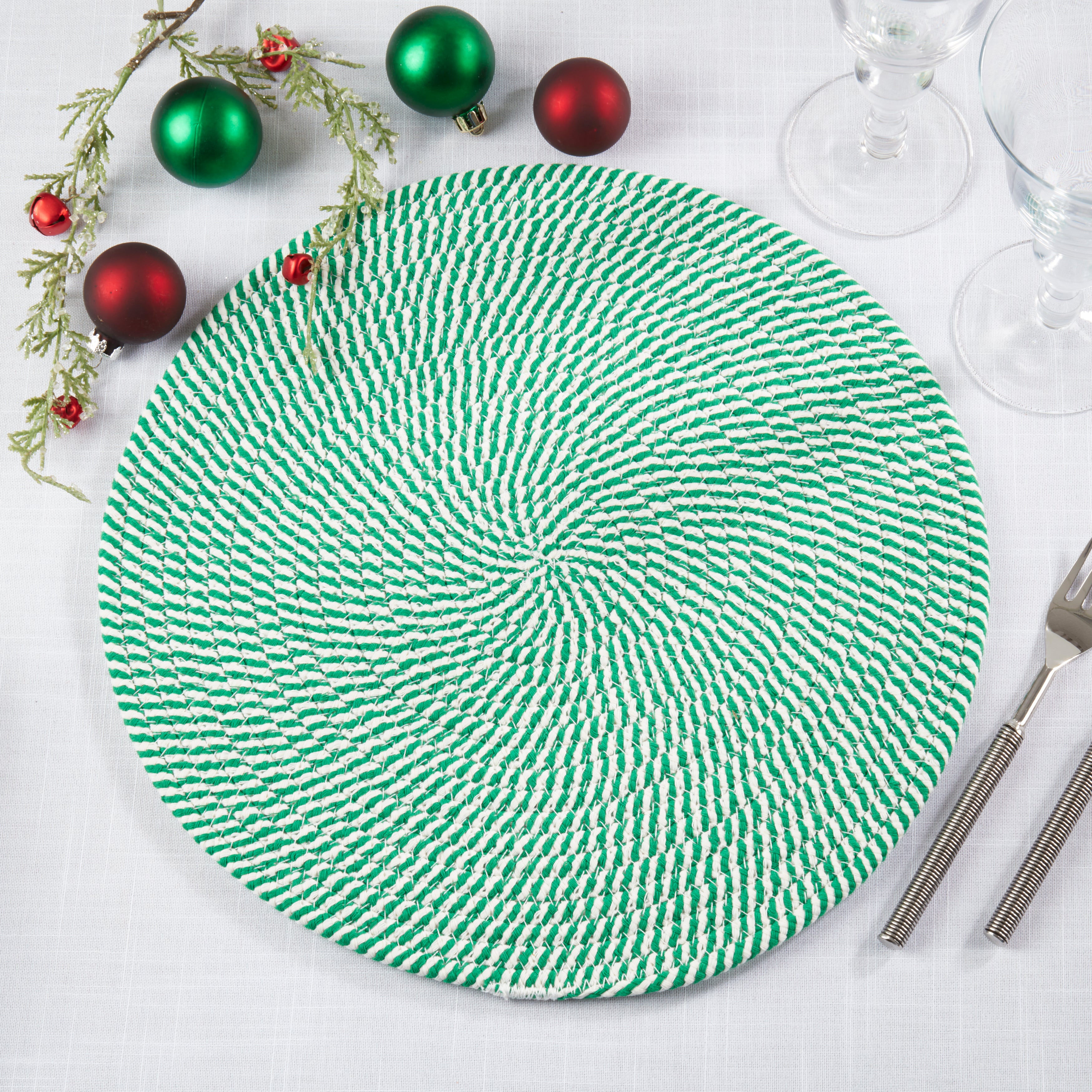 Stripes of Mint Placemat, Set of 4