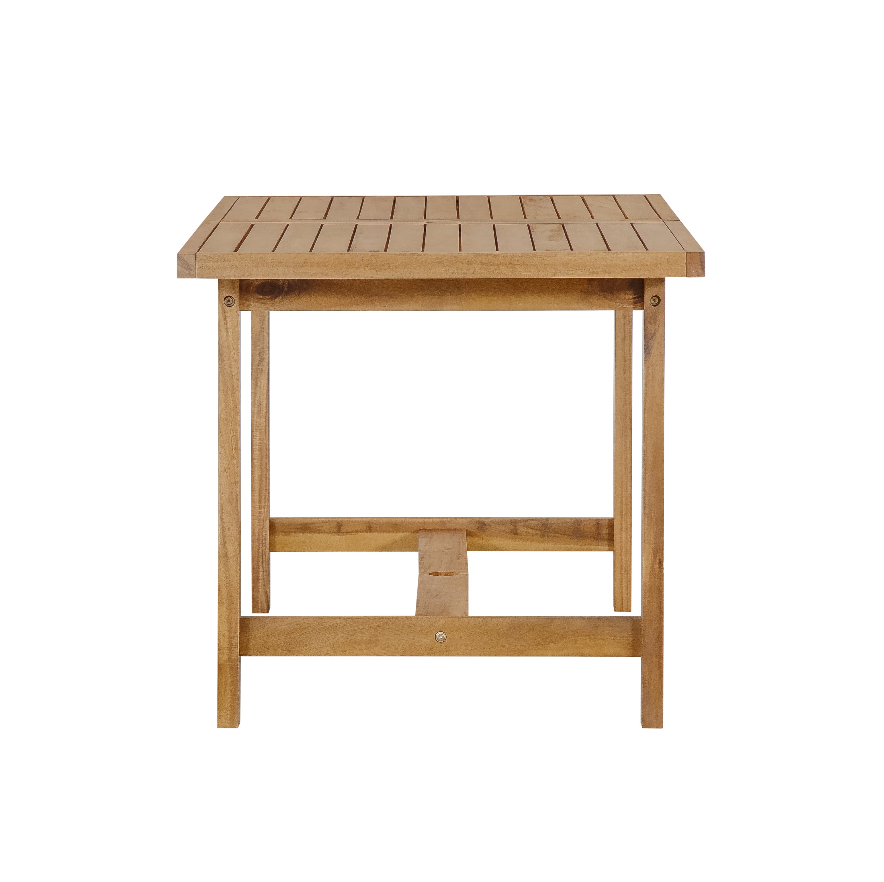 5-Piece Outdoor Acacia Wood Outdoor Dining Set, 59.06-Inch Rectangular Table with Umbrella Hole