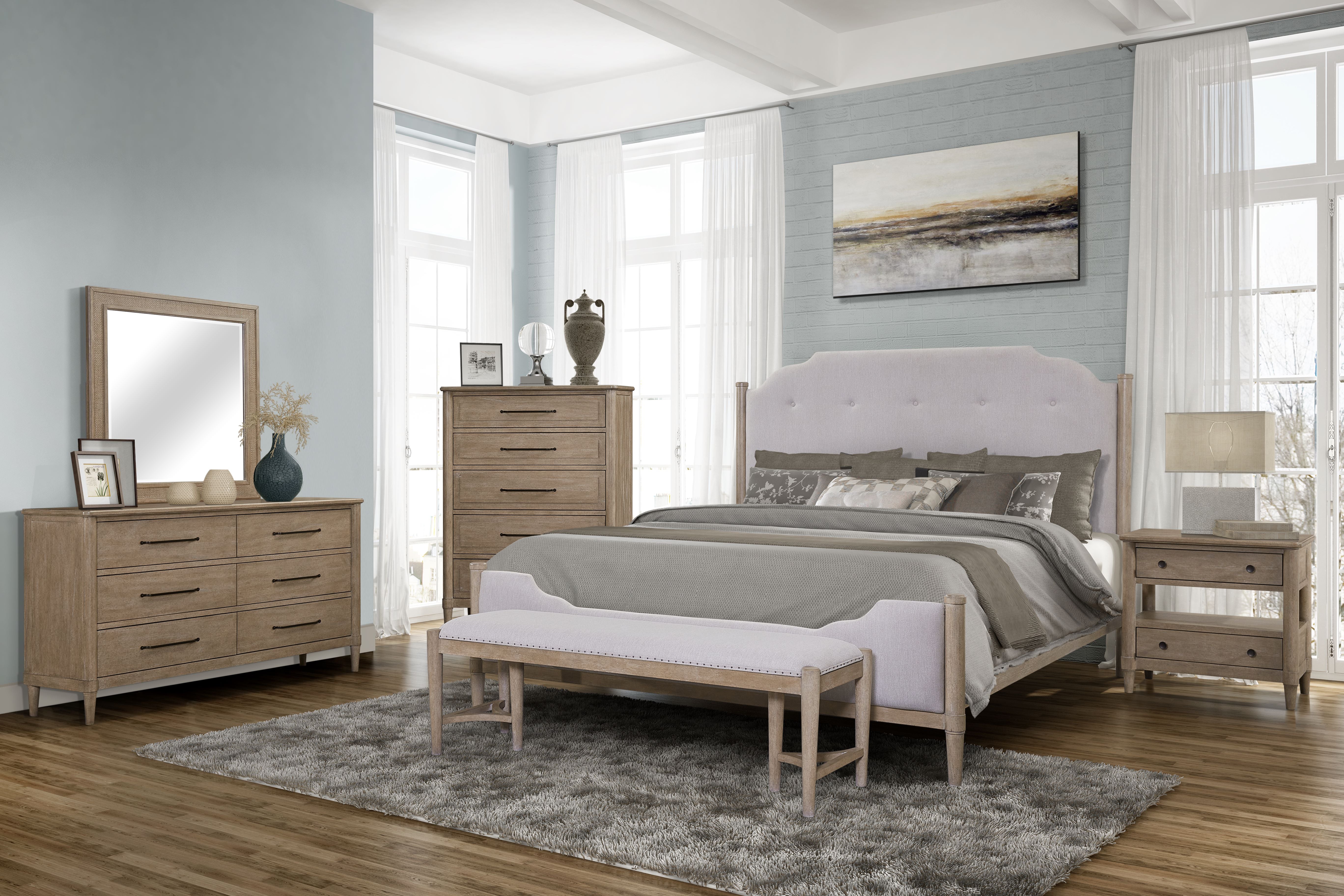Nightstand with 2 Drawer and Open Shelf