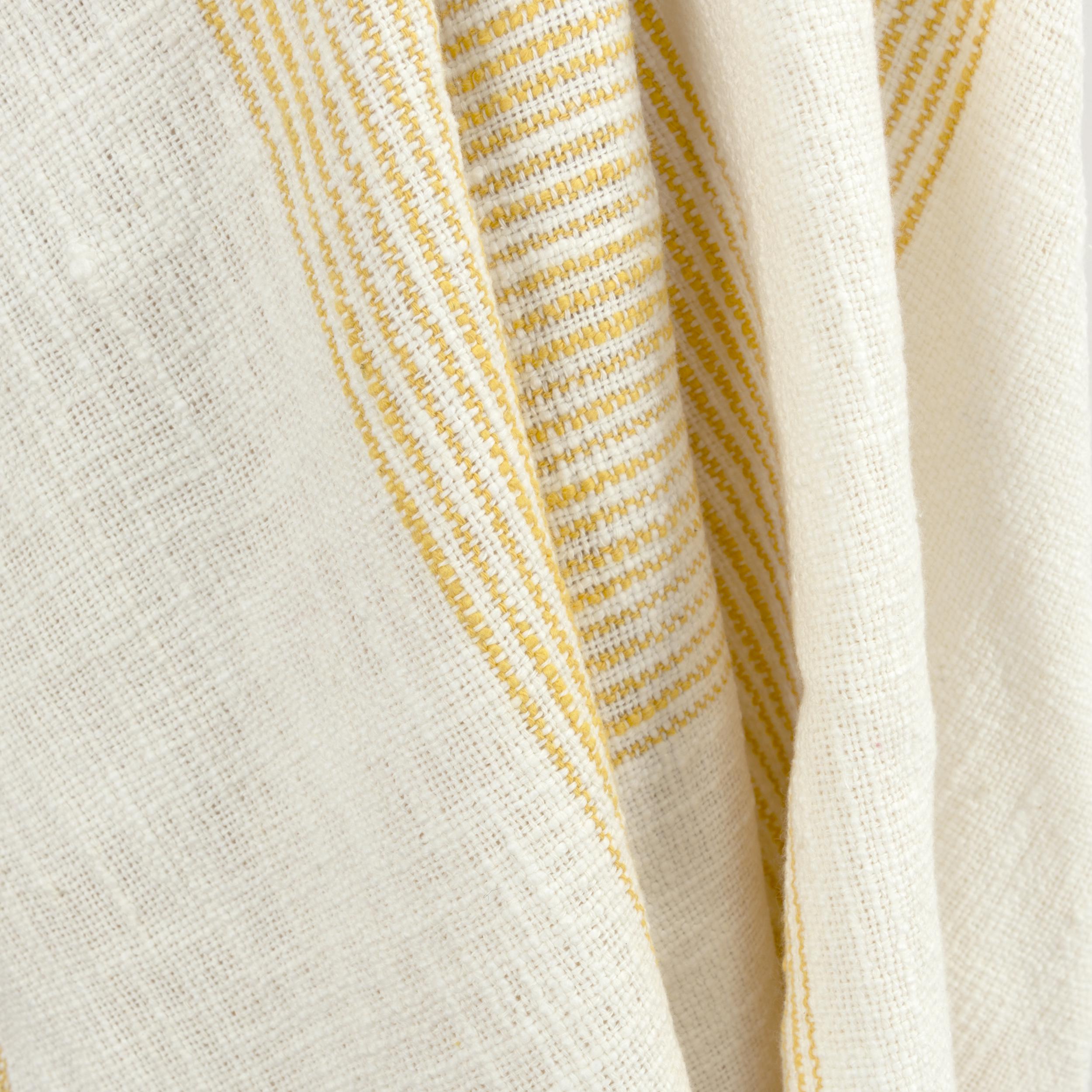 Stripe 100% Woven Textured Cotton Throw