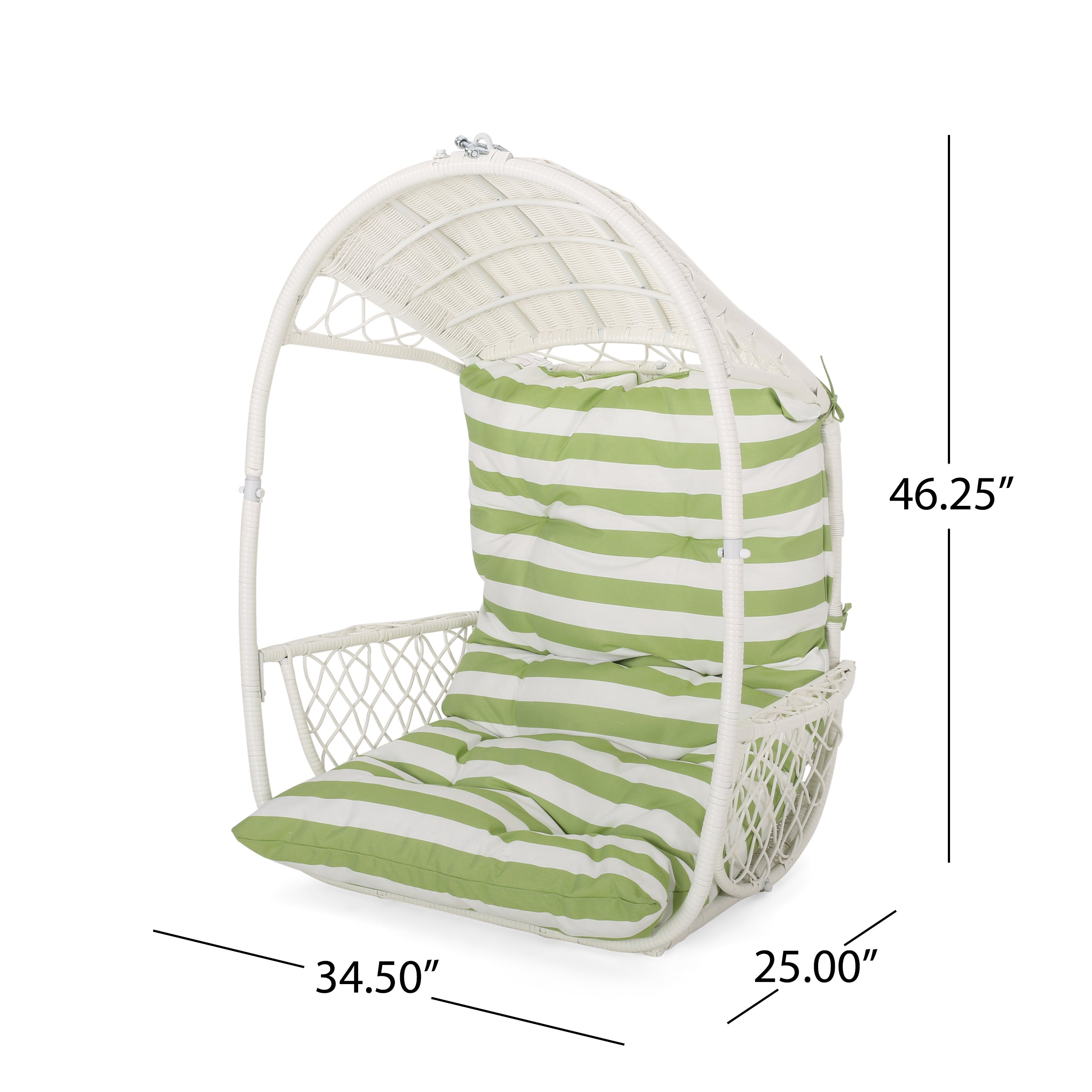Hanging Chair with Basket Shape and Metal Frame