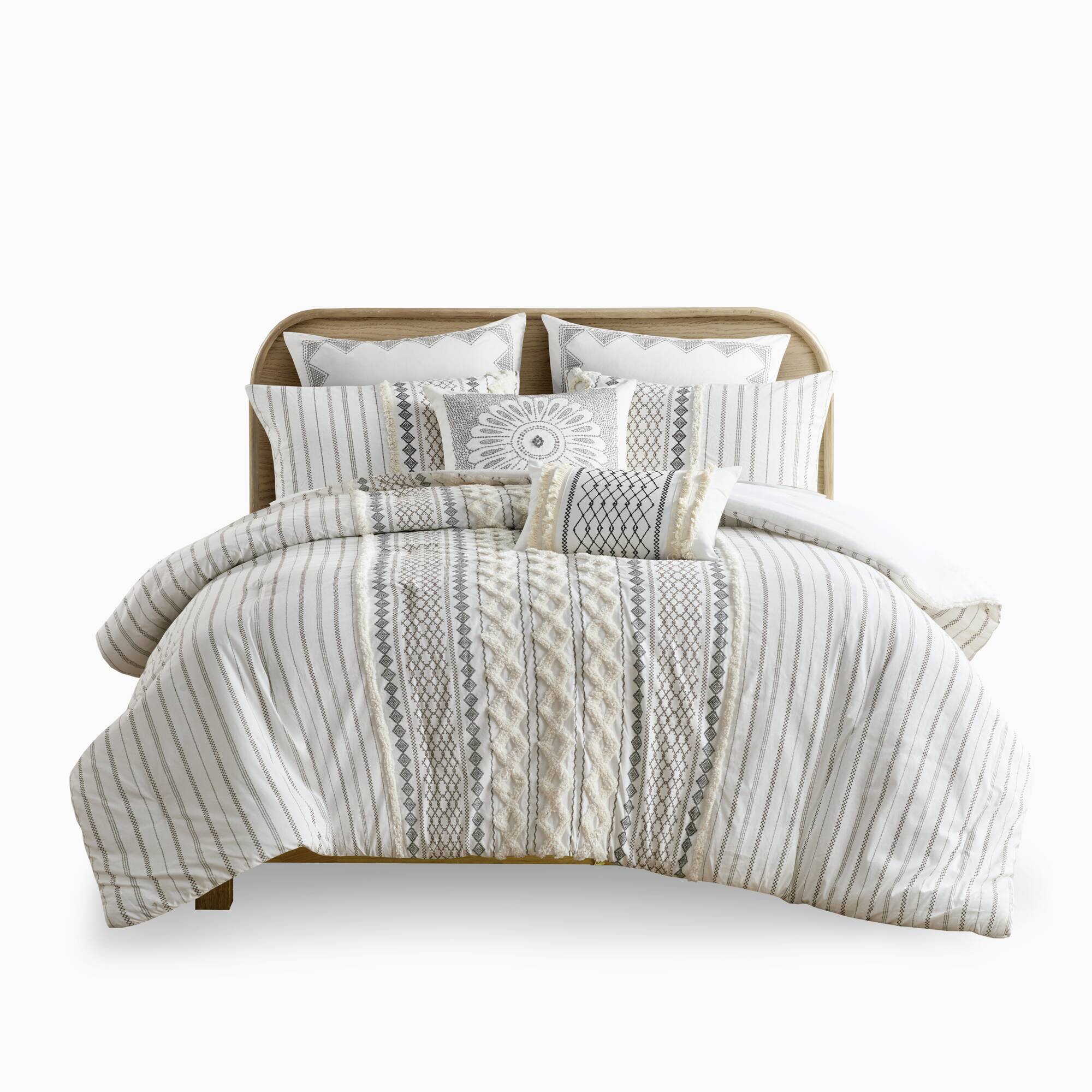 Imani Cotton Printed Comforter Set with Chenille