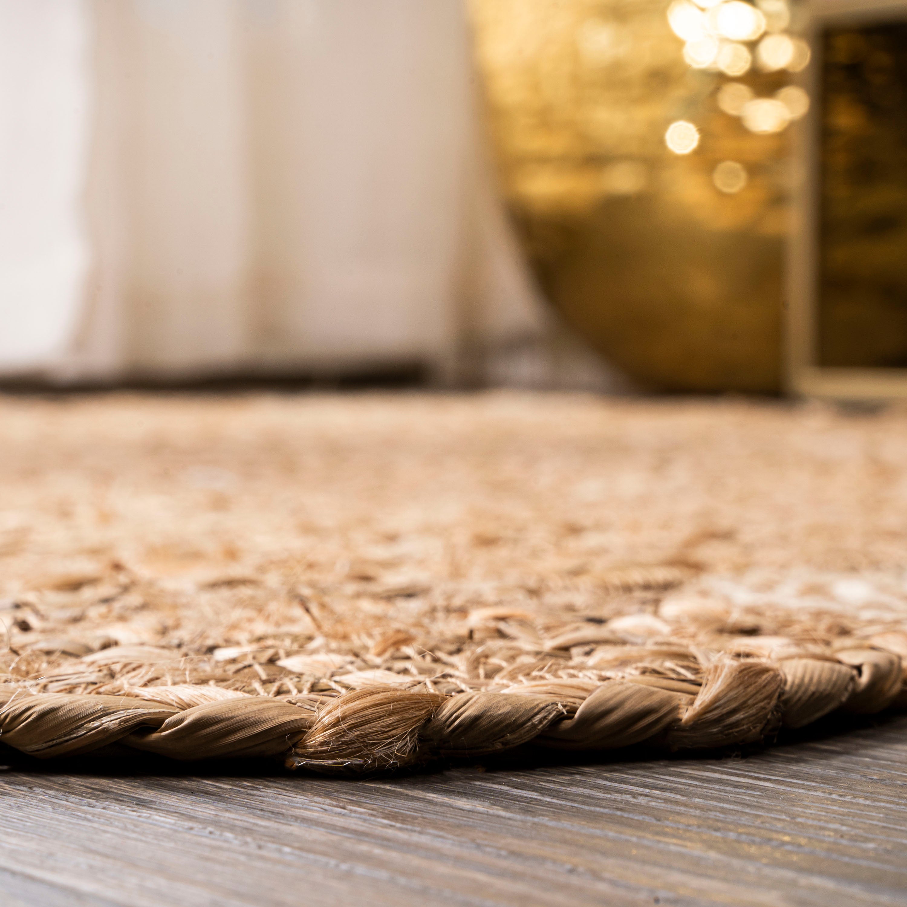 Eden Round Natural Jute hippie Circle Round Area Rug