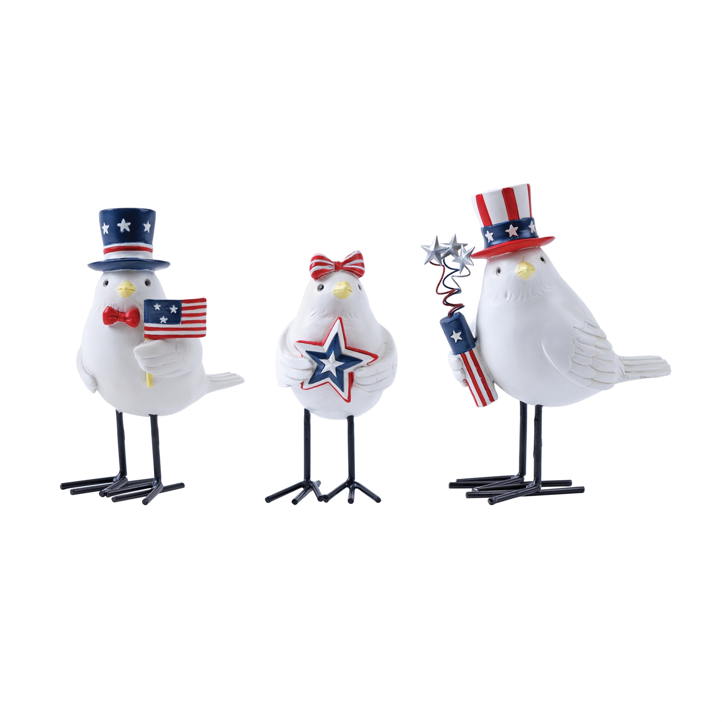 Americana Bird Figurine, Set of 3