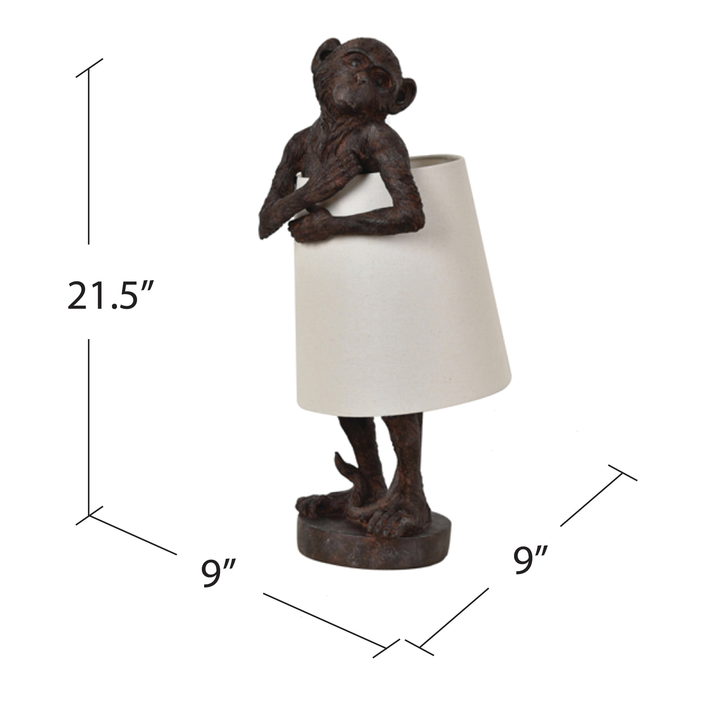 Bronze Monkey Table Lamp With Shade