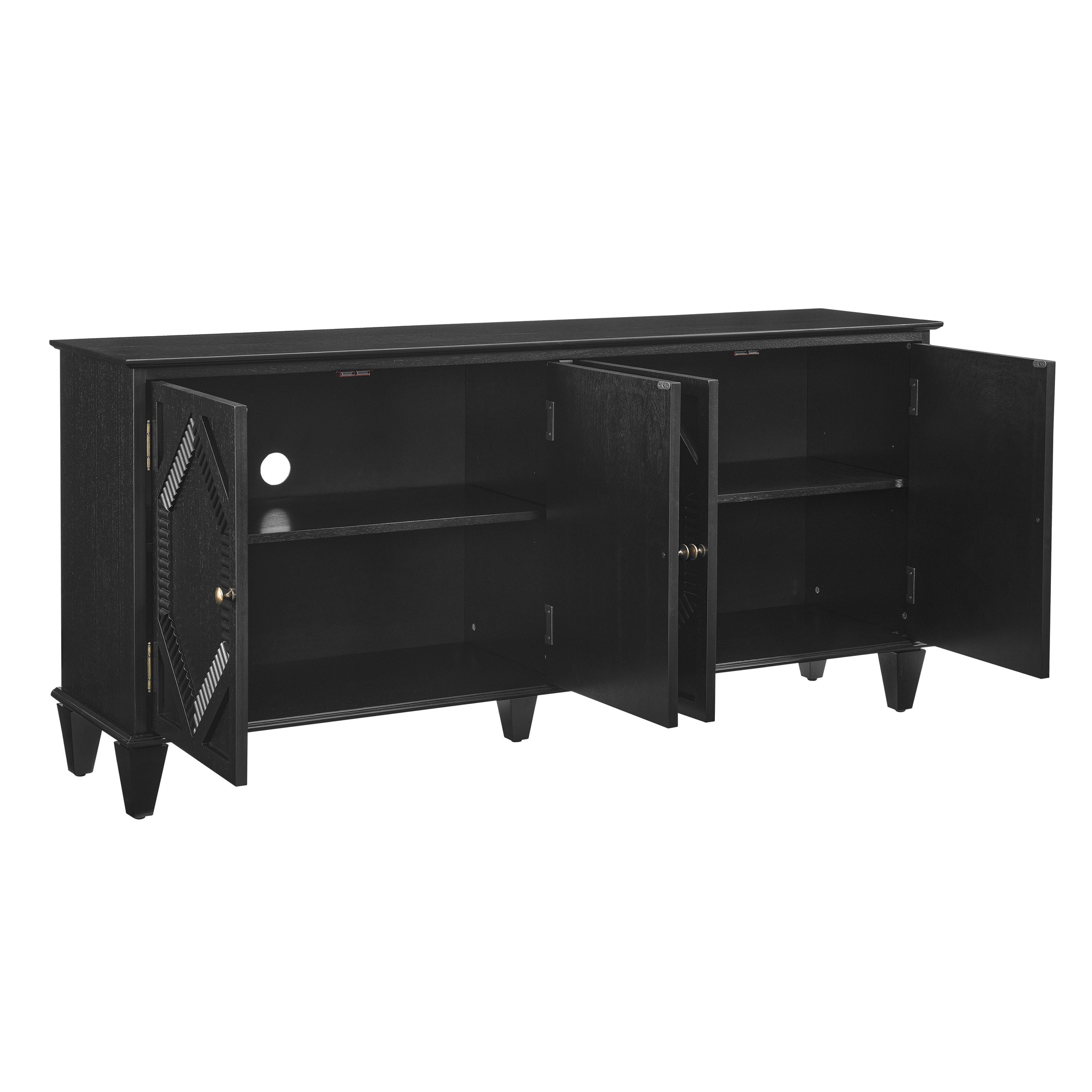 65.2' Mid Century Modern Geometric Accent Sideboard