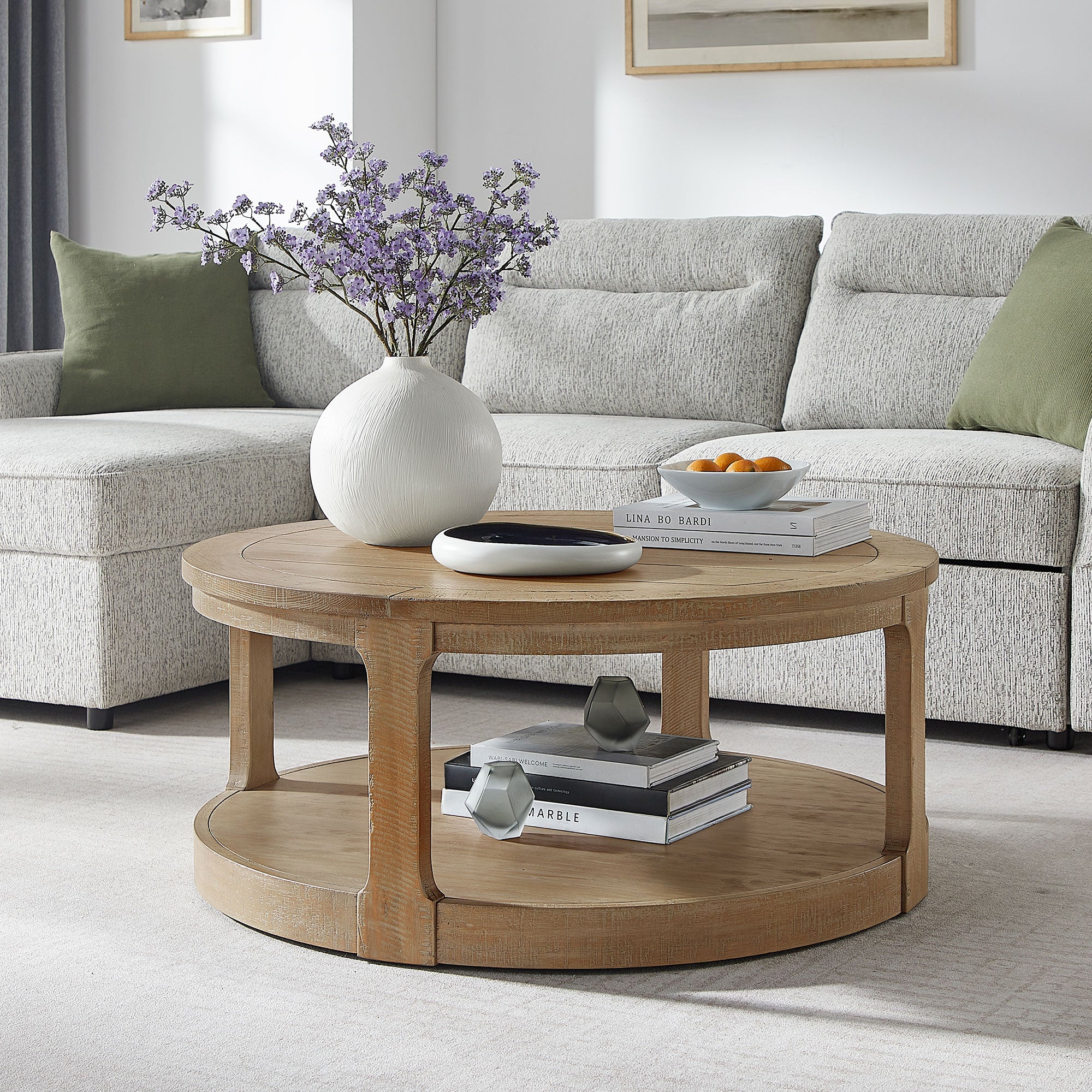 Large Traditional Round Coffee Table