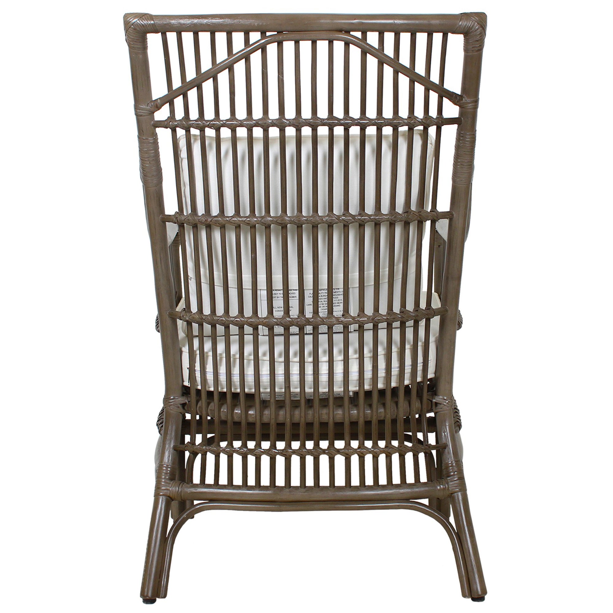 Rattan Slat Back Dining Arm Chair Dark Brown