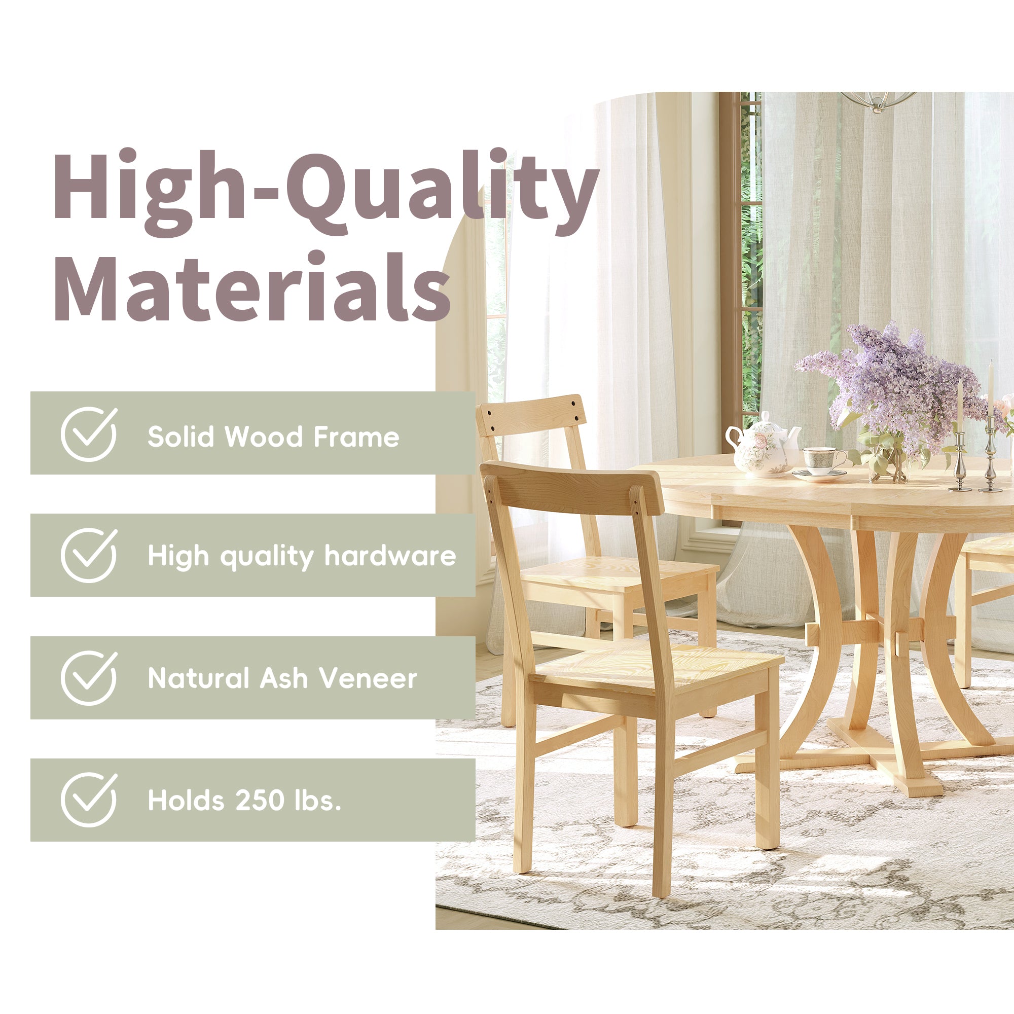 5-Piece Dining Set with Extendable Round Table and 4 Open Back Chairs