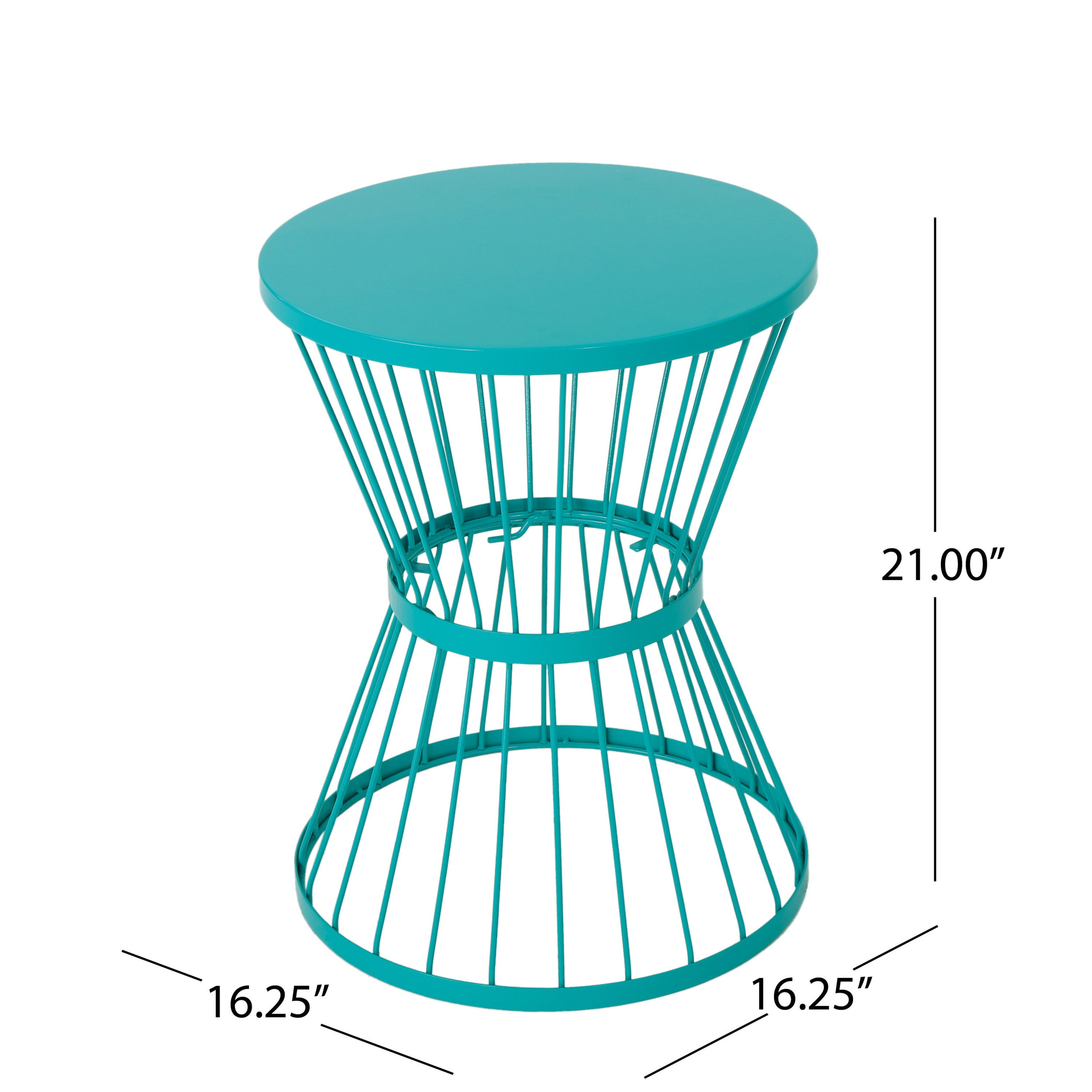 16" Outdoor Stainless Steel Colorpop Side Table